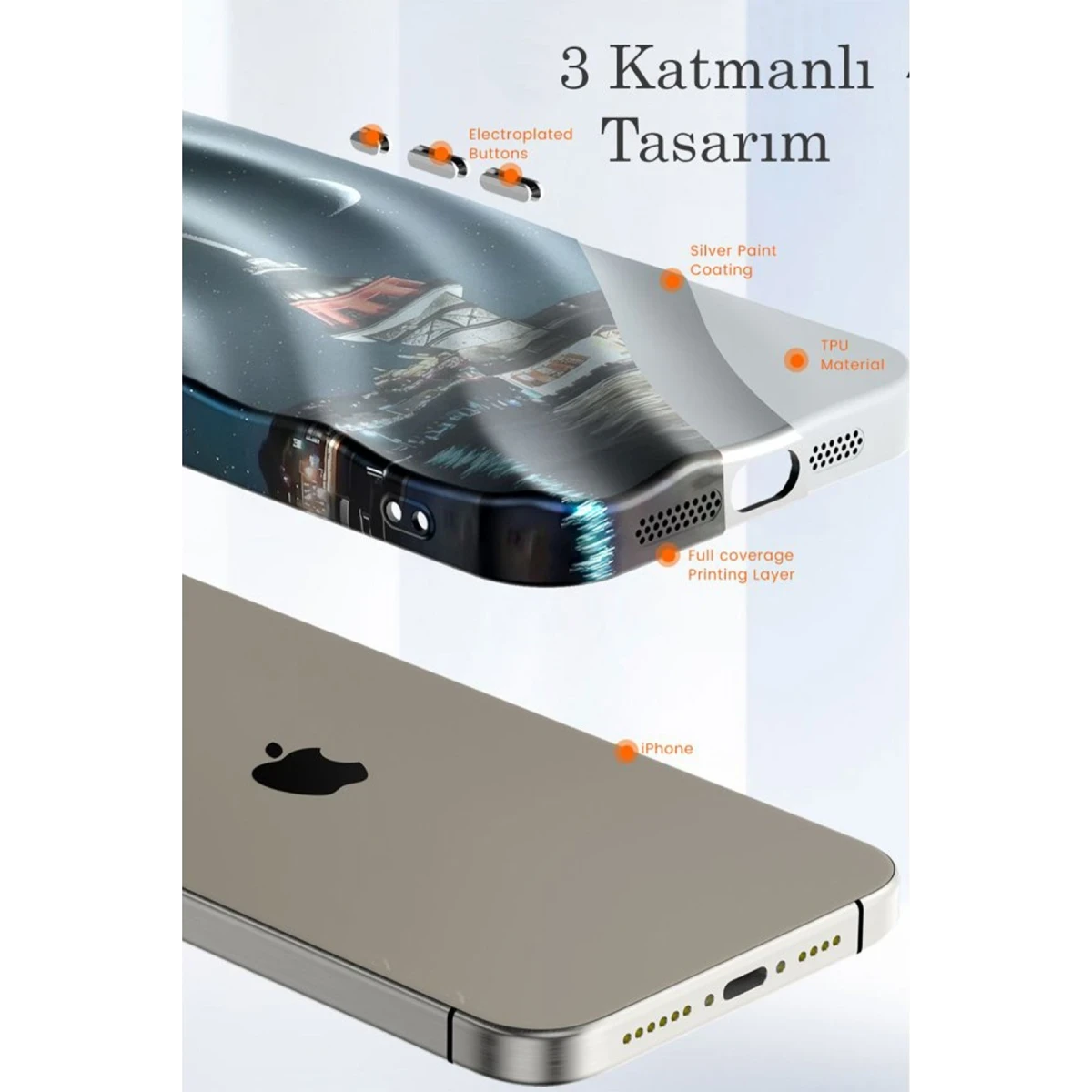 Newface Apple iPhone 11 Kılıf Crew Desenli Kapak - Galata Kulesi — görsel 7