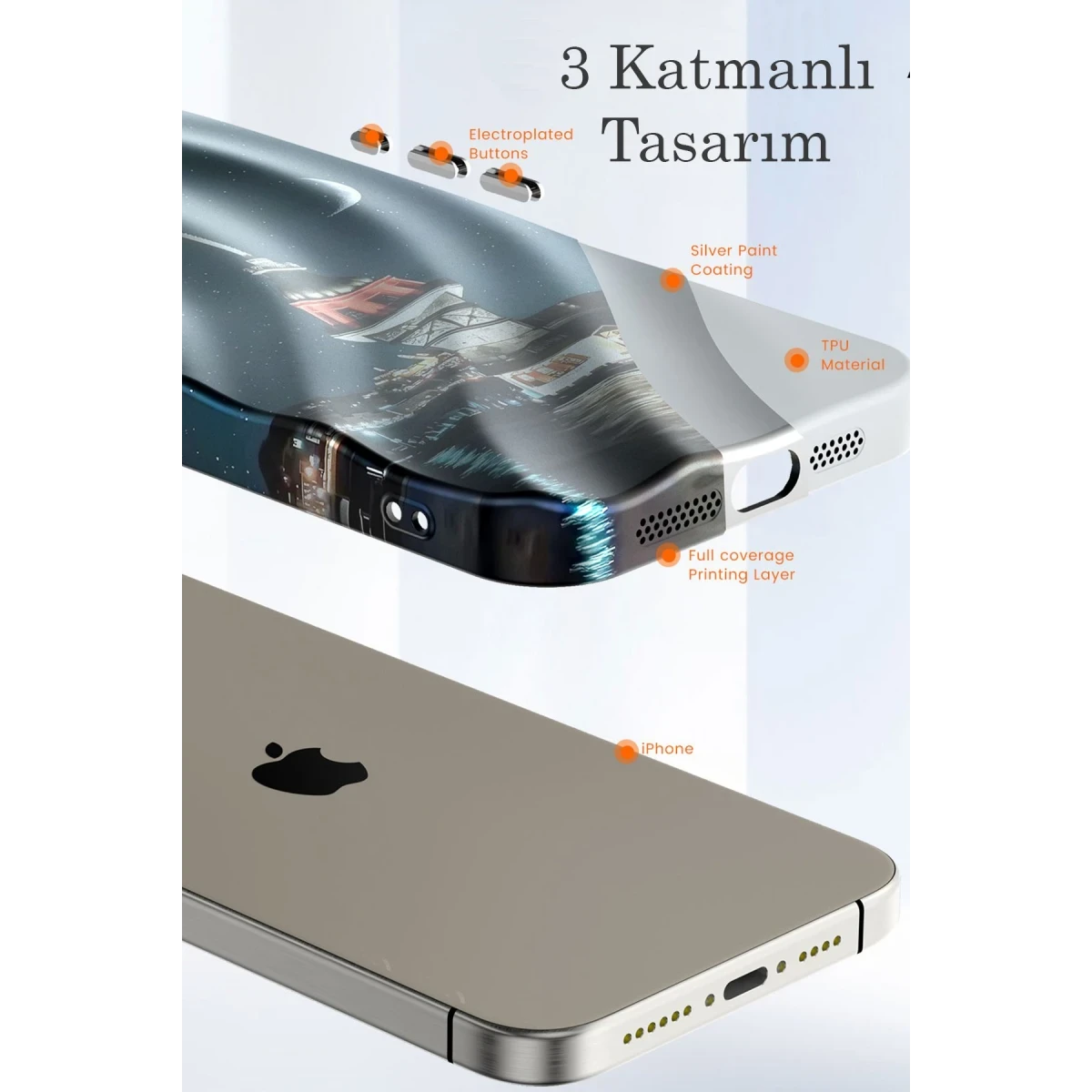 Newface Apple iPhone 13 Pro Max Kılıf Crew Desenli Kapak - Galata Kulesi — görsel 8