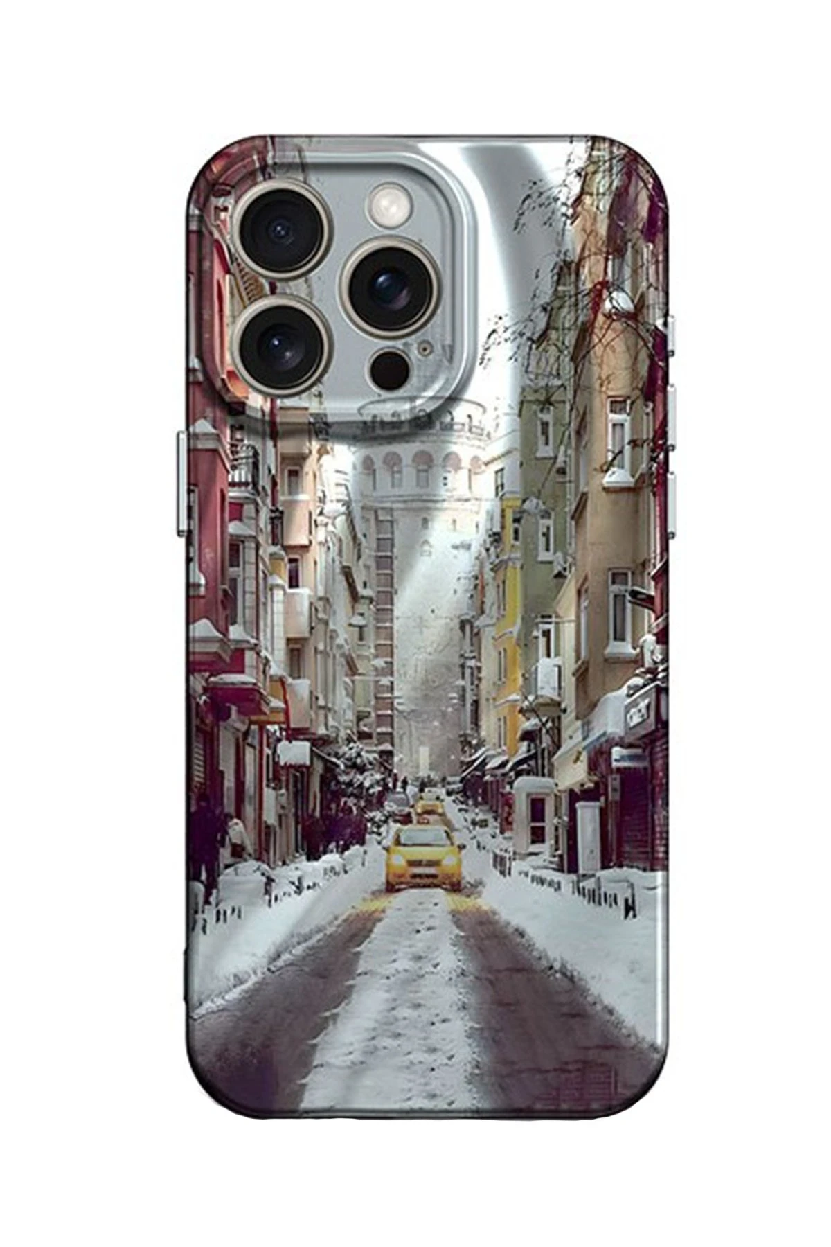 Newface Apple iPhone 14 Pro Max Kılıf Crew Desenli Kapak - Galata Kulesi