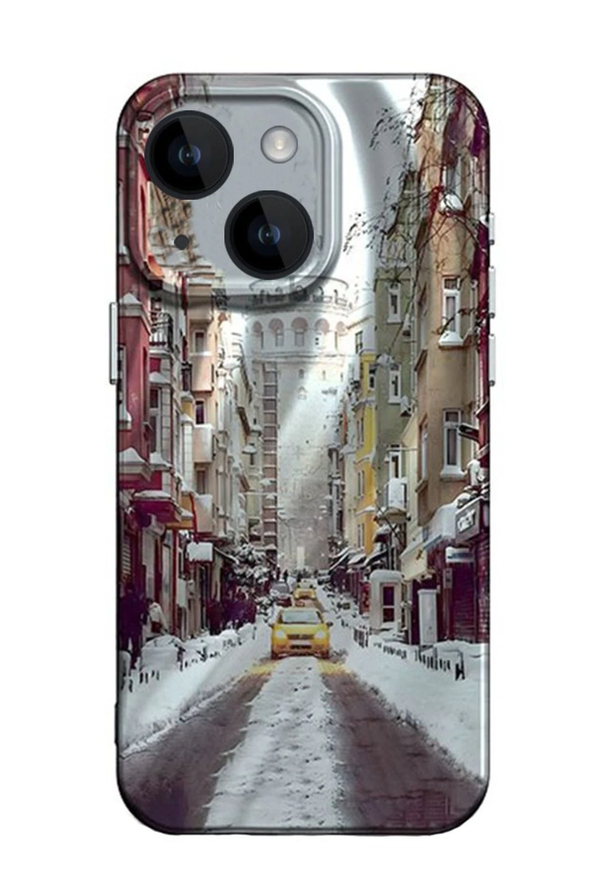 Newface Apple iPhone 15 Kılıf Crew Desenli Kapak - Galata Kulesi