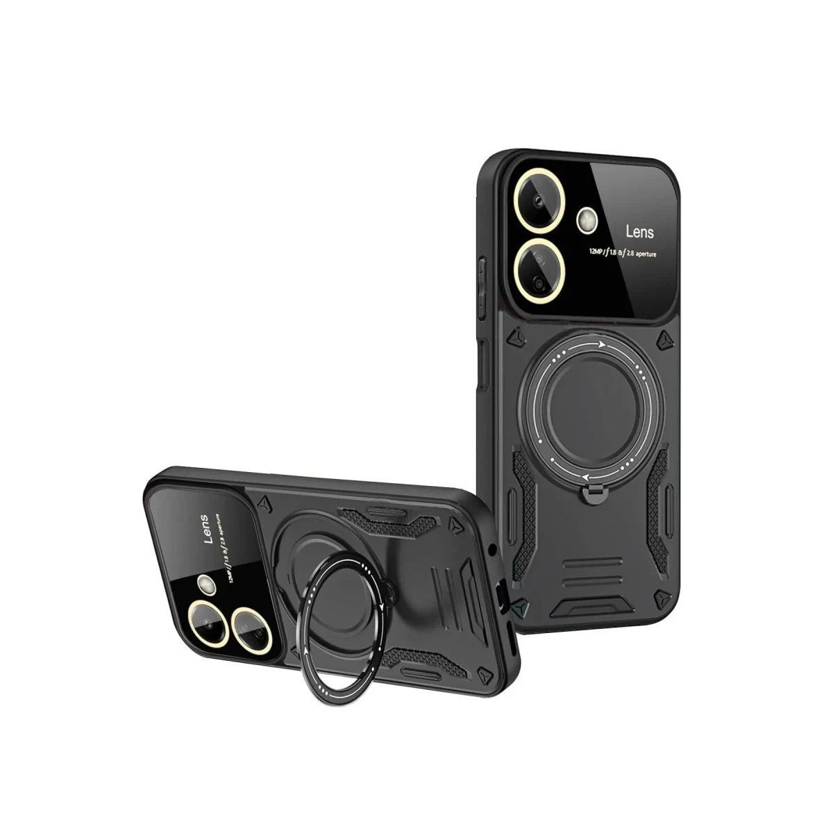 Newface Xiaomi Redmi 13C Kılıf Joy Lens Standlı Kapak - Siyah — görsel 5