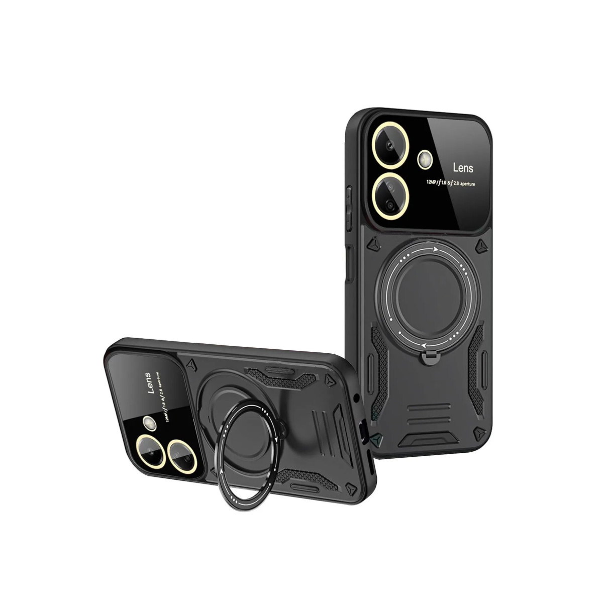 Newface Xiaomi Redmi 13C Kılıf Joy Lens Standlı Kapak - Siyah — görsel 9