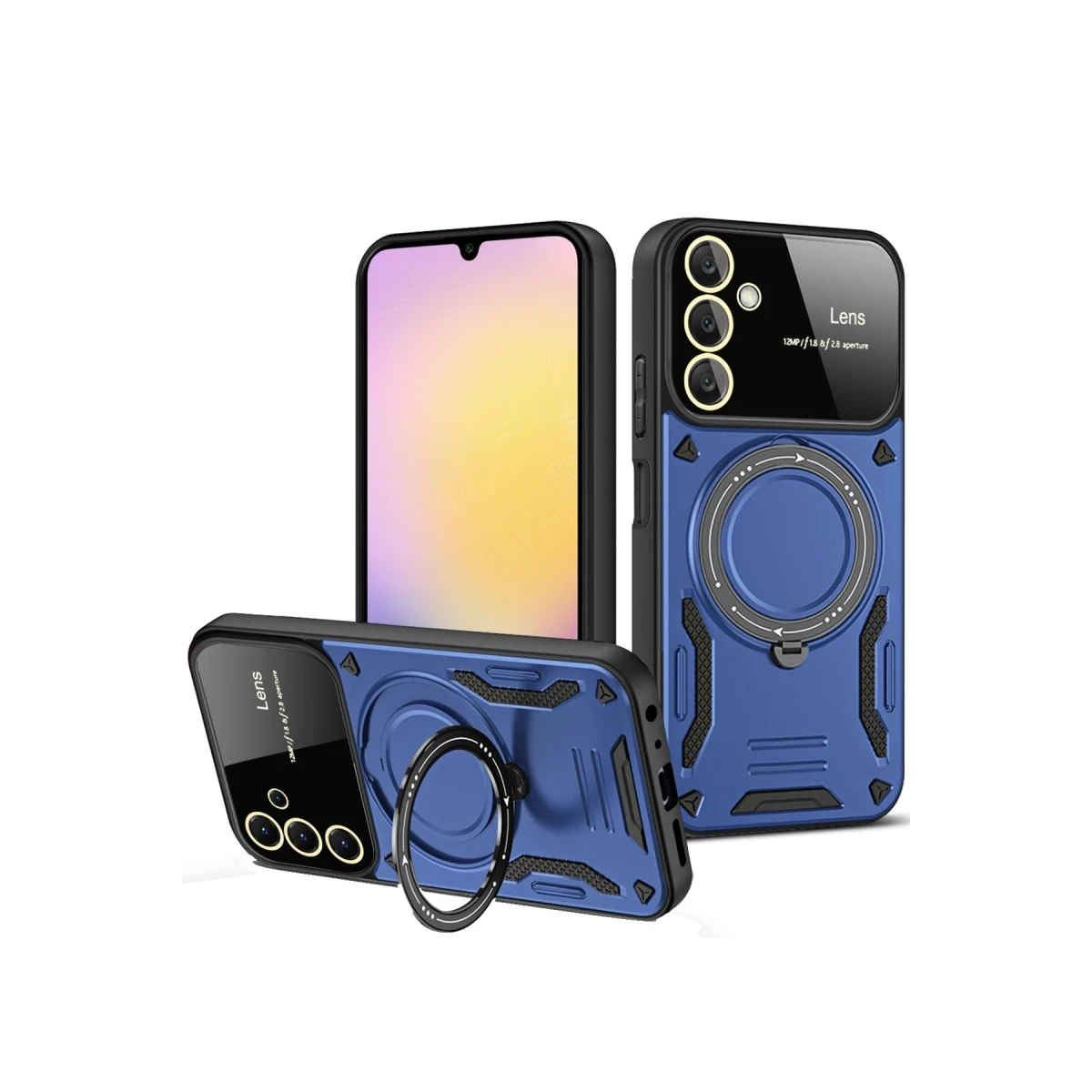 Newface Samsung Galaxy A55 5G Kılıf Joy Lens Standlı Kapak - Lacivert