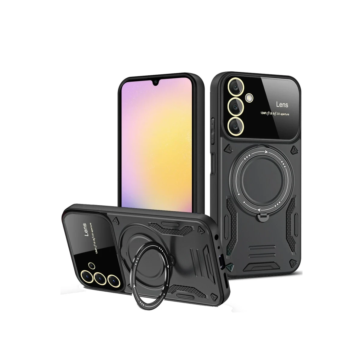 Newface Samsung Galaxy A54 5G Kılıf Joy Lens Standlı Kapak - Siyah — görsel 5