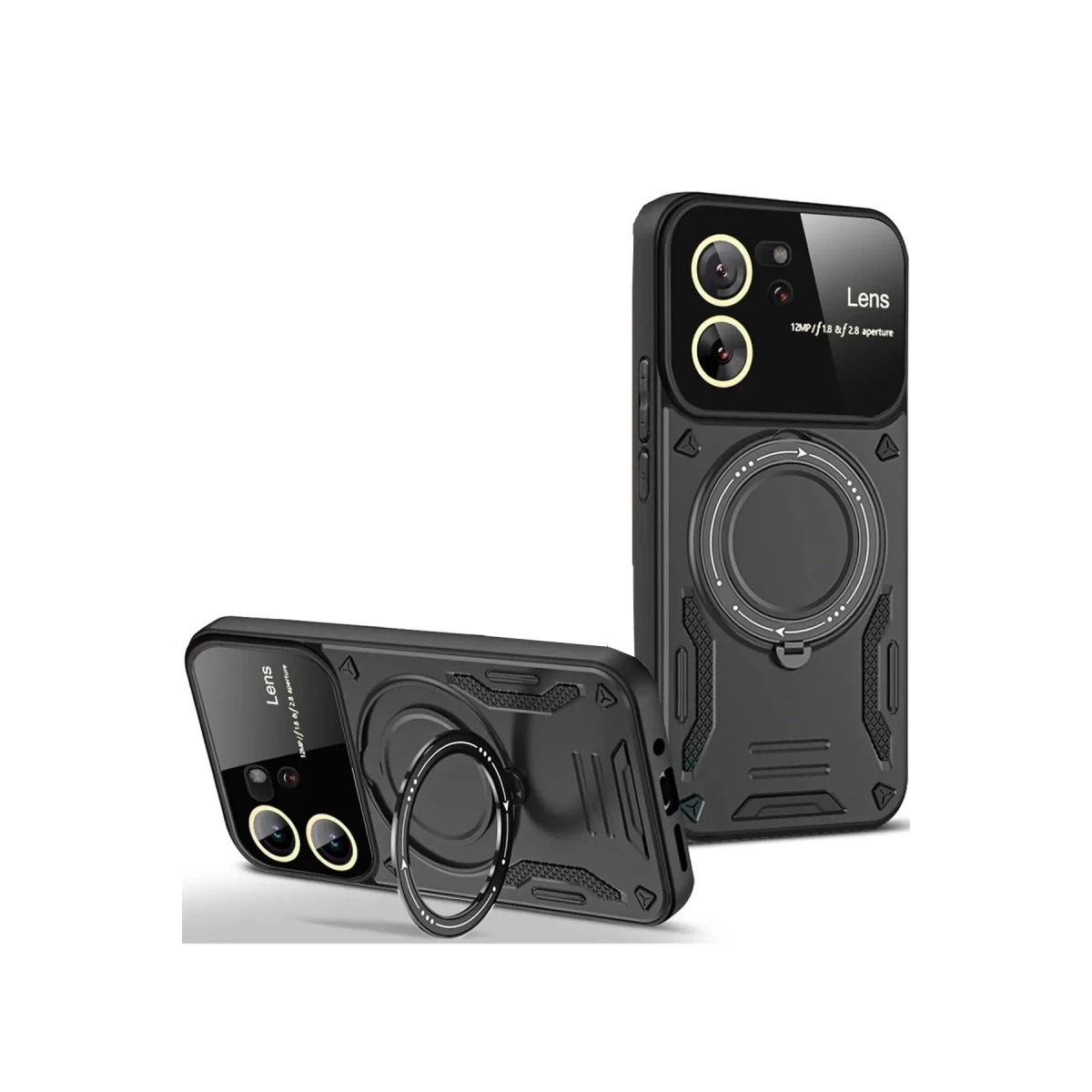 Newface Xiaomi Mi 13T Pro Kılıf Joy Lens Standlı Kapak - Siyah — görsel 5