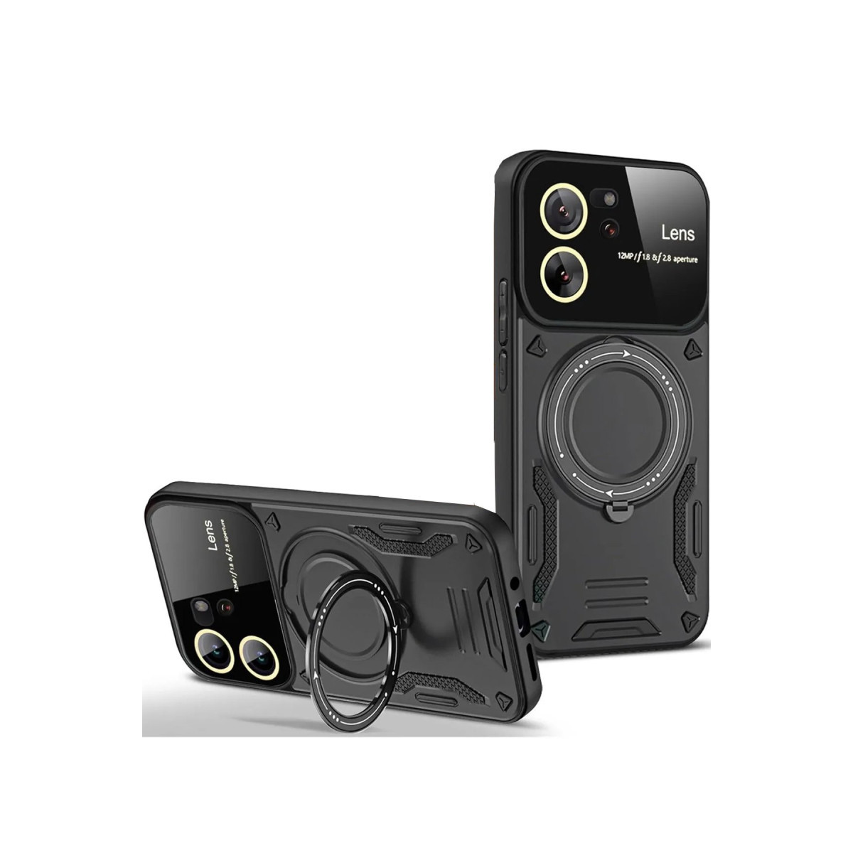 Newface Xiaomi Mi 13T Pro Kılıf Joy Lens Standlı Kapak - Siyah — görsel 9