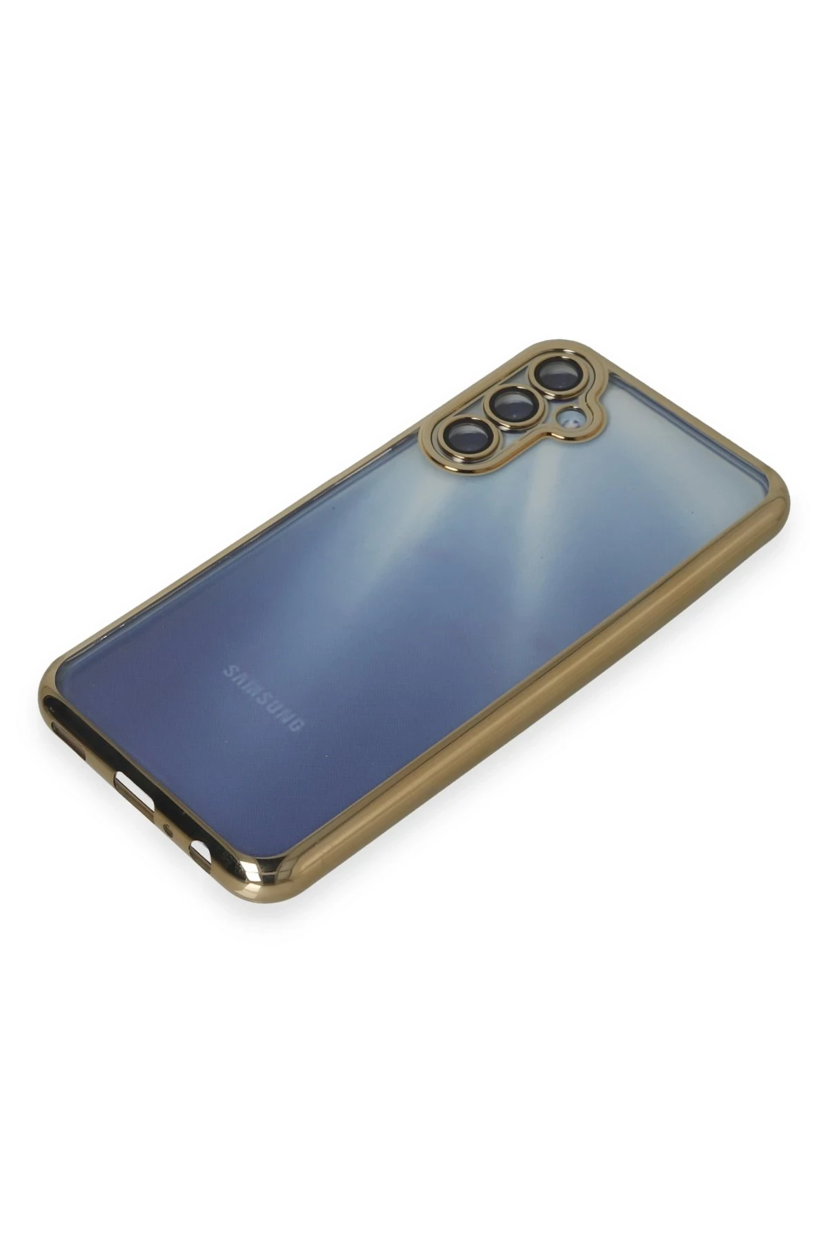 Newface Samsung Galaxy A15 4G Kılıf Razer Lensli Silikon - Gold