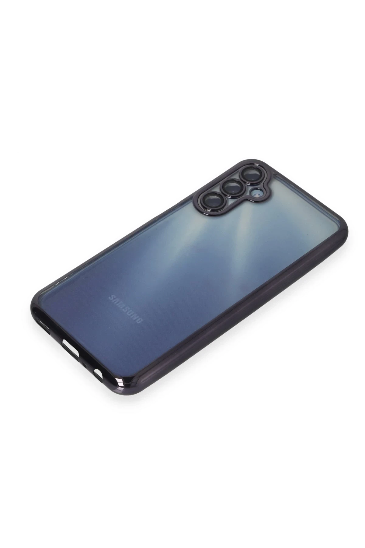 Newface Samsung Galaxy A15 4G Kılıf Razer Lensli Silikon - Mor