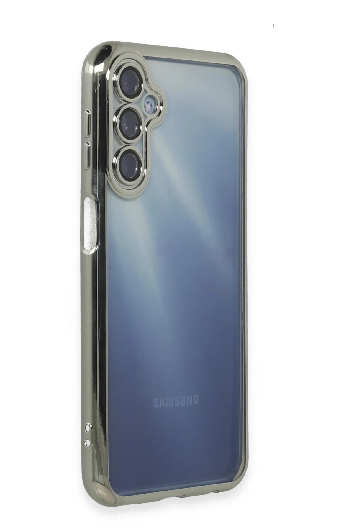 Newface Samsung Galaxy A25 5G Kılıf Razer Lensli Silikon - Gümüş