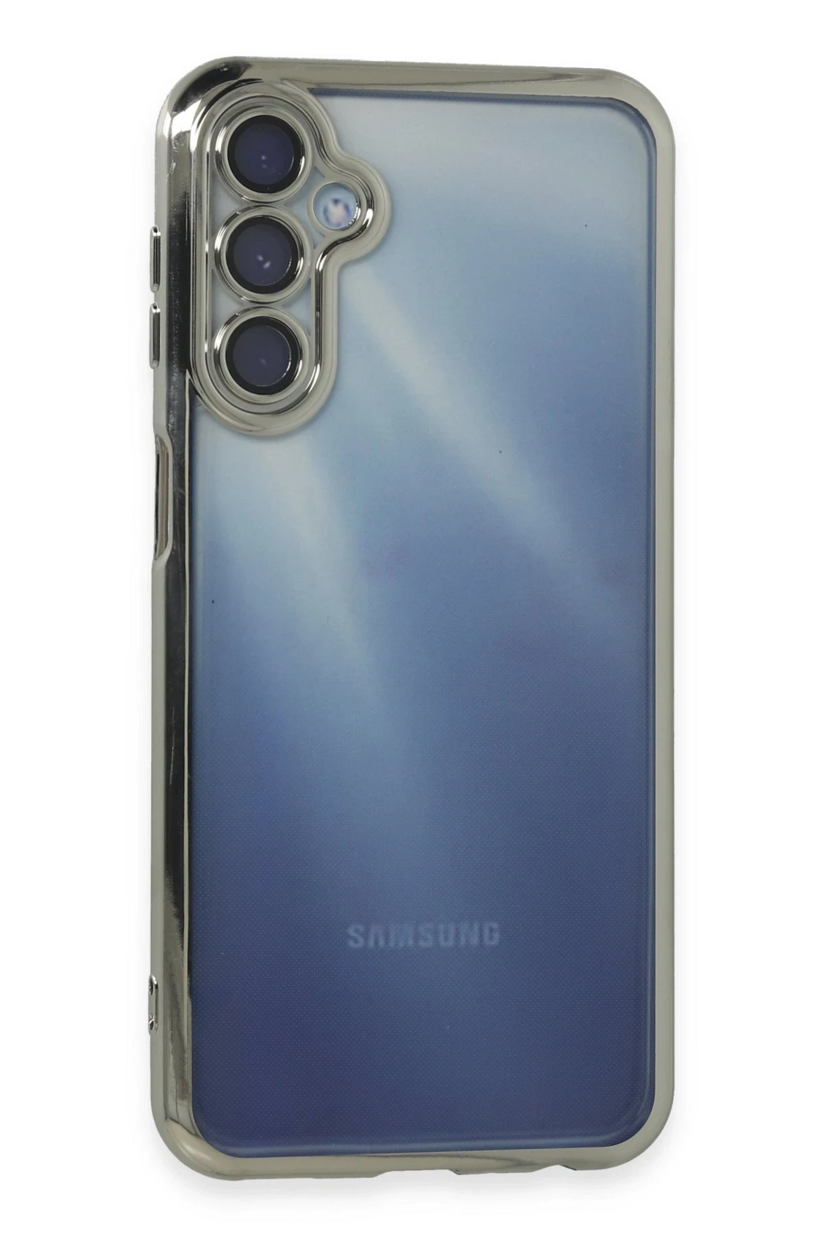Newface Samsung Galaxy A35 5G Kılıf Razer Lensli Silikon - Gümüş