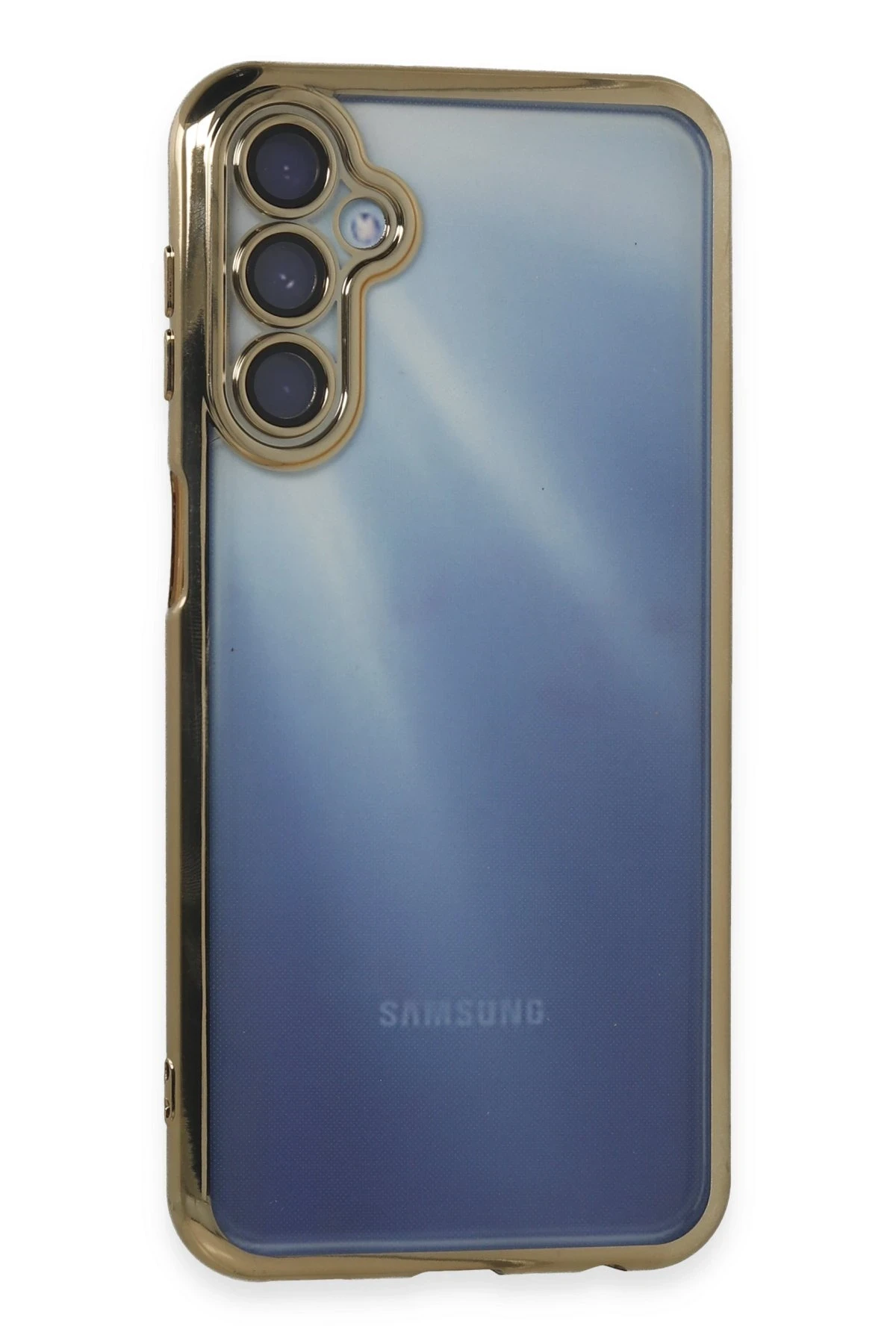 Newface Samsung Galaxy A55 5G Kılıf Razer Lensli Silikon - Gold