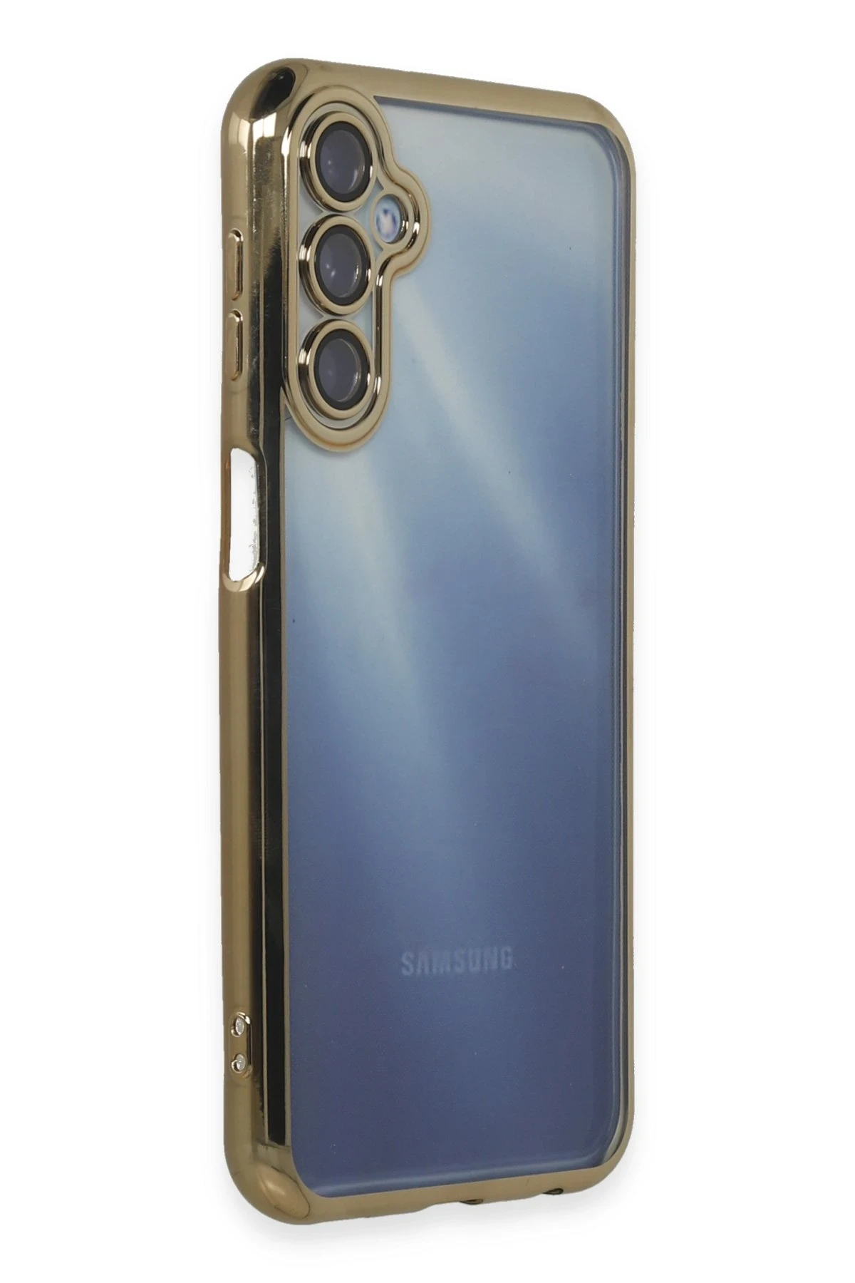 Newface Samsung Galaxy A55 5G Kılıf Razer Lensli Silikon - Gold