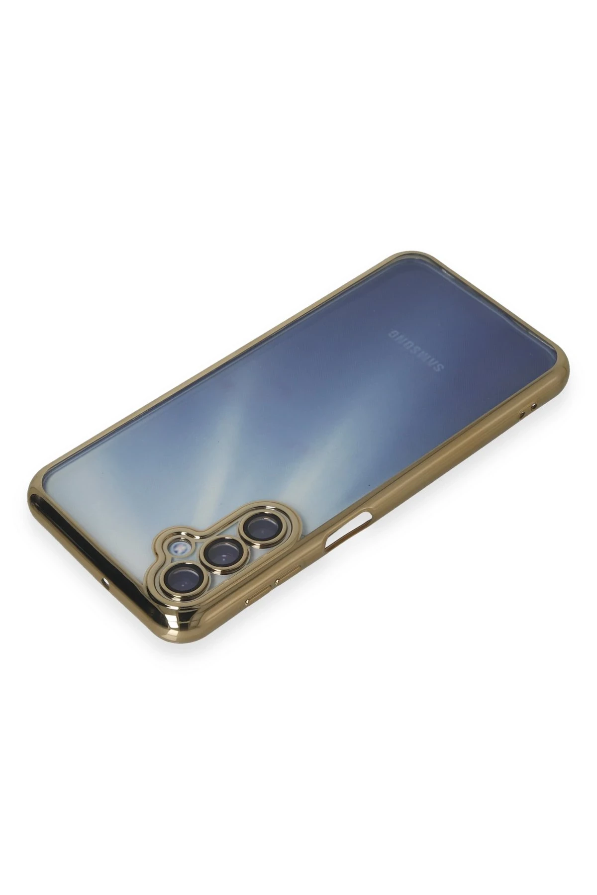 Newface Samsung Galaxy A55 5G Kılıf Razer Lensli Silikon - Gold
