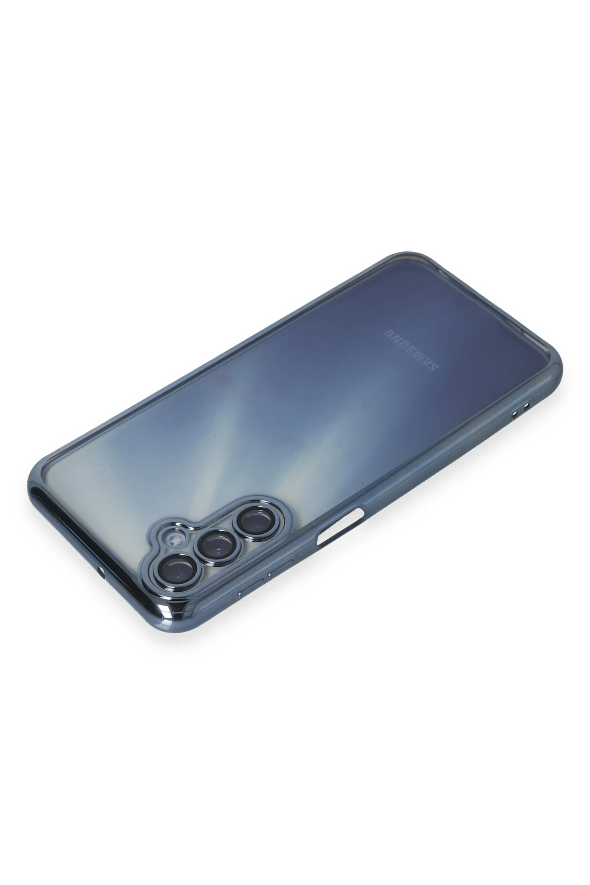 Newface Samsung Galaxy A55 5G Kılıf Razer Lensli Silikon - Lacivert