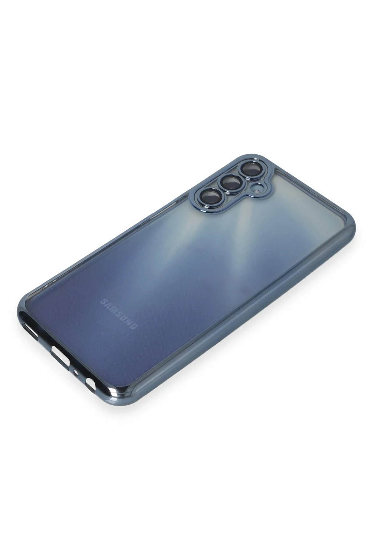 Newface Samsung Galaxy A55 5G Kılıf Razer Lensli Silikon - Lacivert