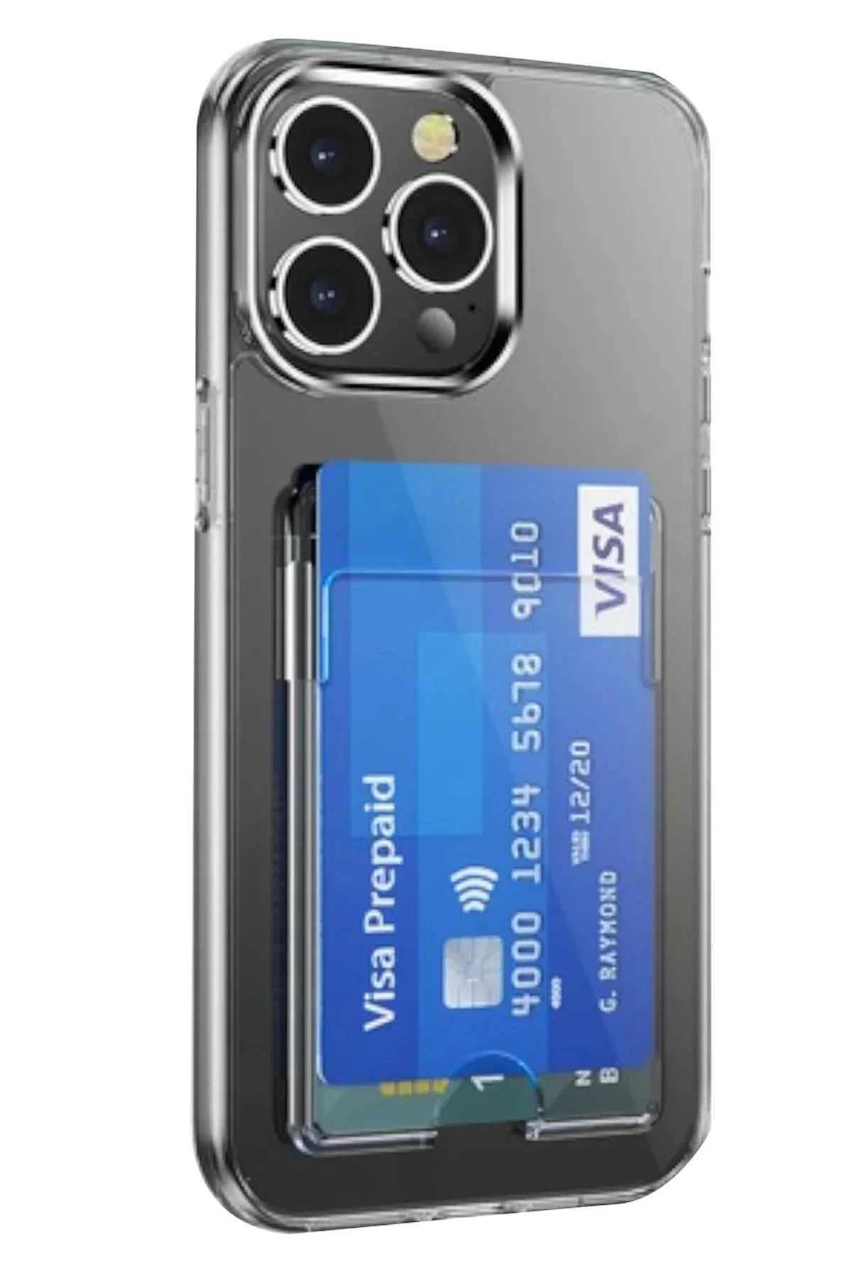 Newface Apple iPhone 15 Pro Max Kılıf Kart Şeffaf Silikon - Şeffaf