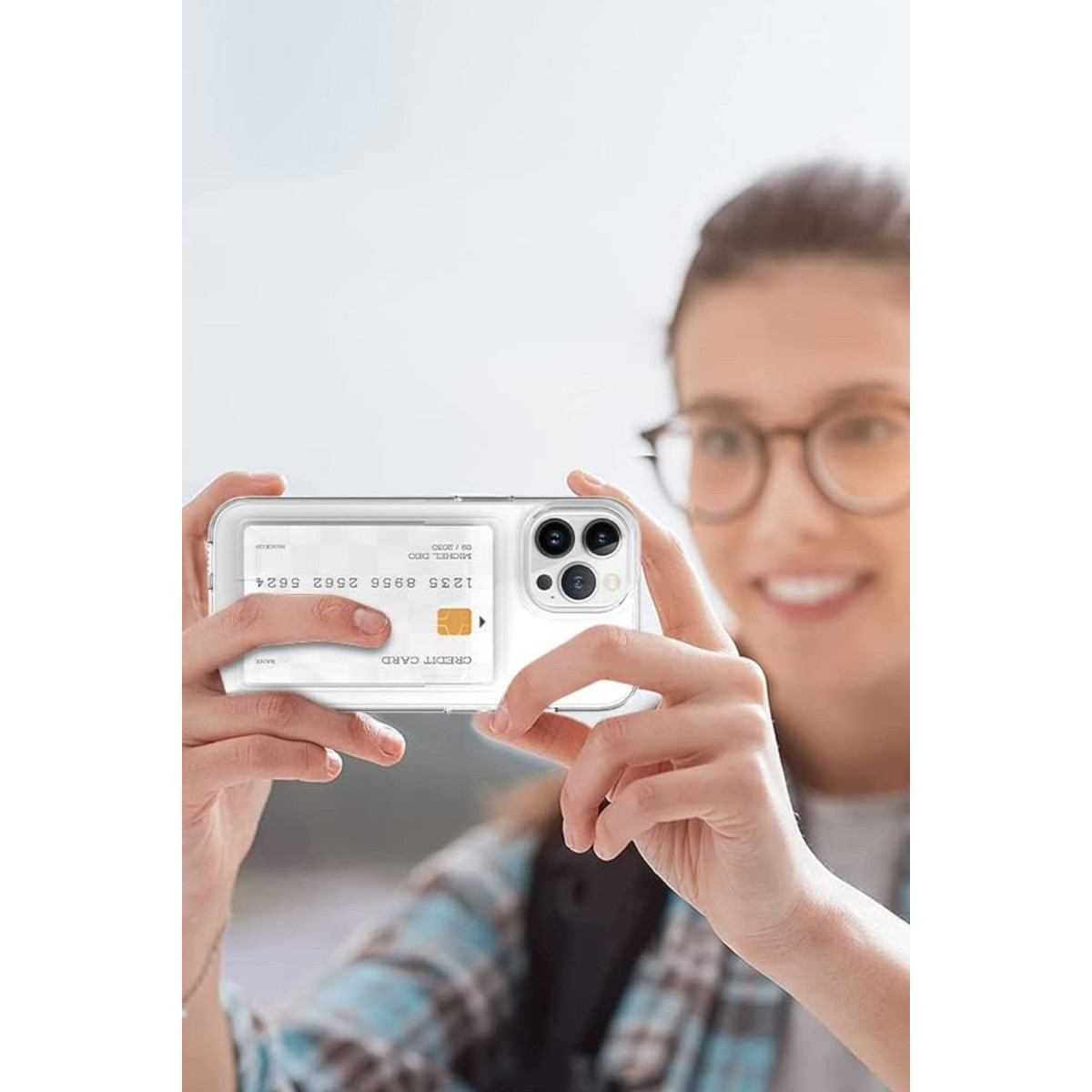 Newface Apple iPhone 15 Pro Max Kılıf Kart Şeffaf Silikon - Şeffaf — görsel 9