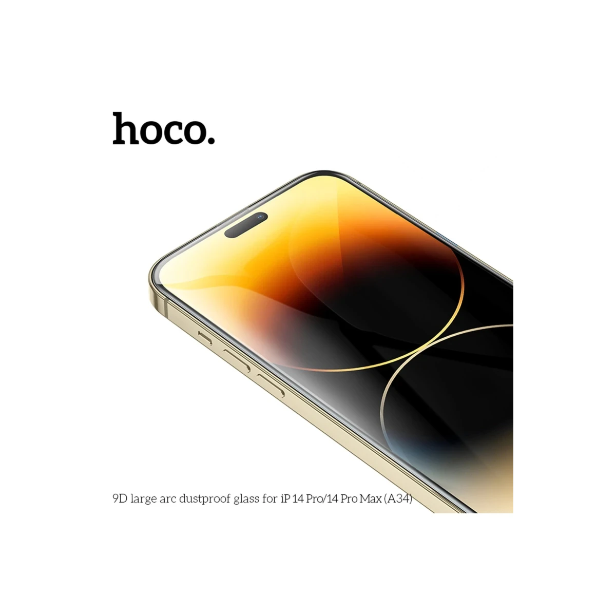 Hoco. Apple iPhone 14 Pro Max 9D Dustproof Cam Ekran Koruyucu - Siyah