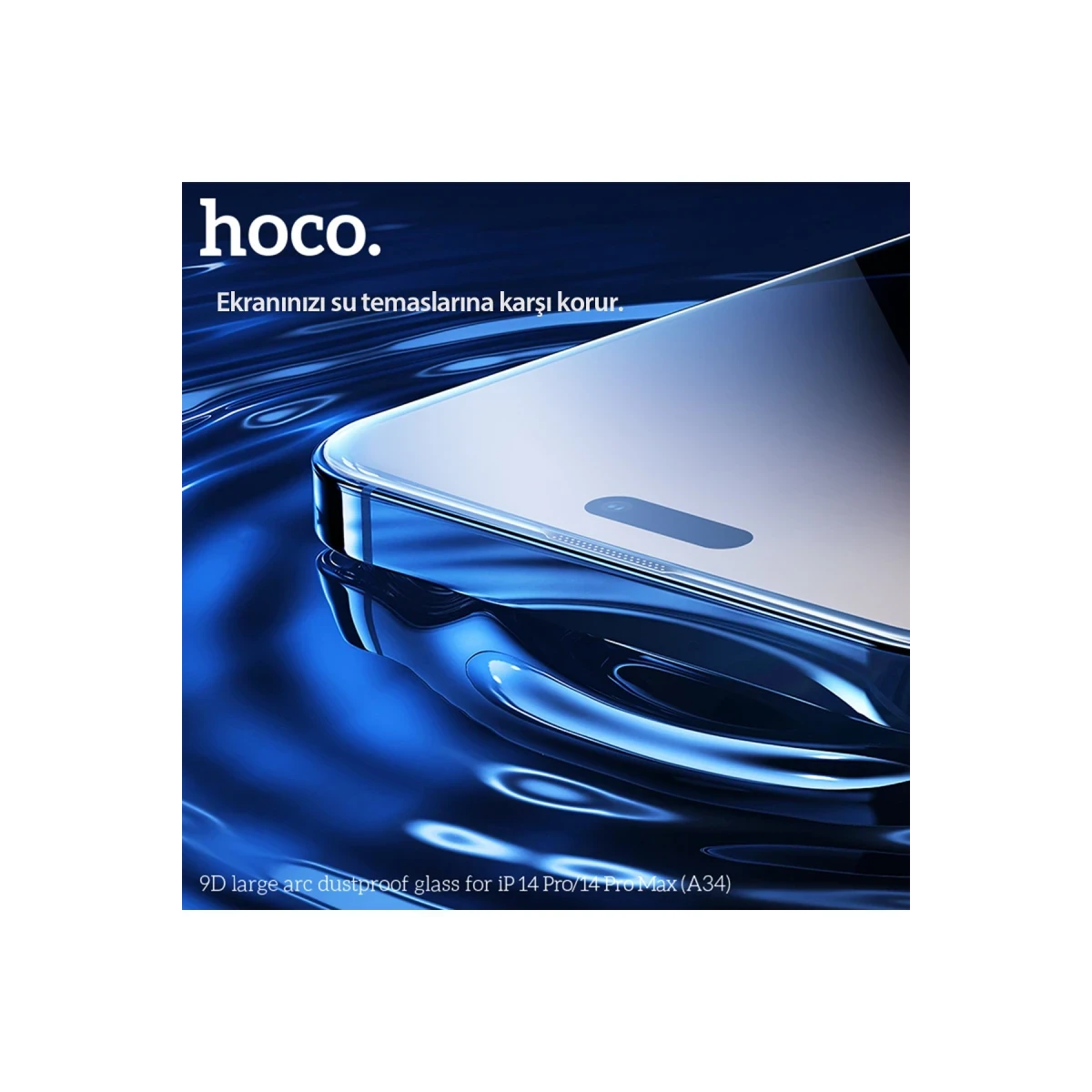 Hoco. Apple iPhone 14 Pro 9D Dustproof Cam Ekran Koruyucu - Siyah