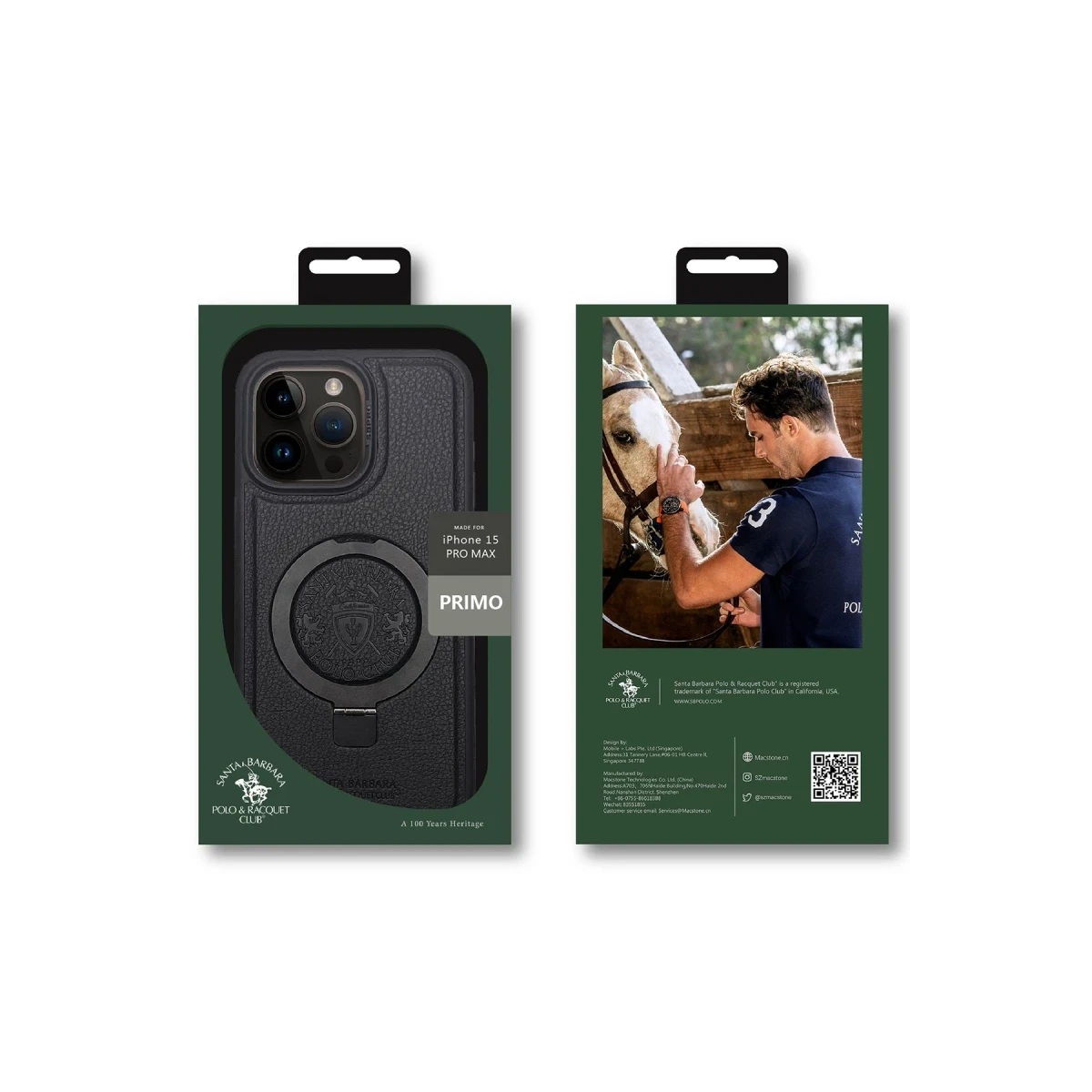 Santa Barbara Polo Racquet Club Apple iPhone 15 Pro Max Primo Magsafe Stand Kapak - Kırmızı
