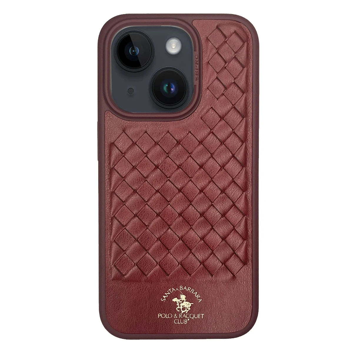Santa Barbara Polo Racquet Club Apple iPhone 15 Ravel Deri Kapak - Kırmızı