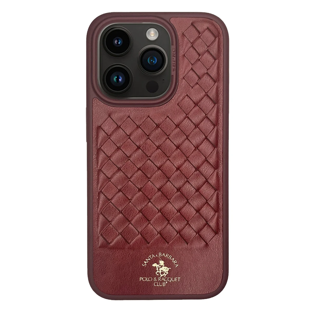 Santa Barbara Polo Racquet Club Apple iPhone 15 Pro Ravel Deri Kapak - Kırmızı