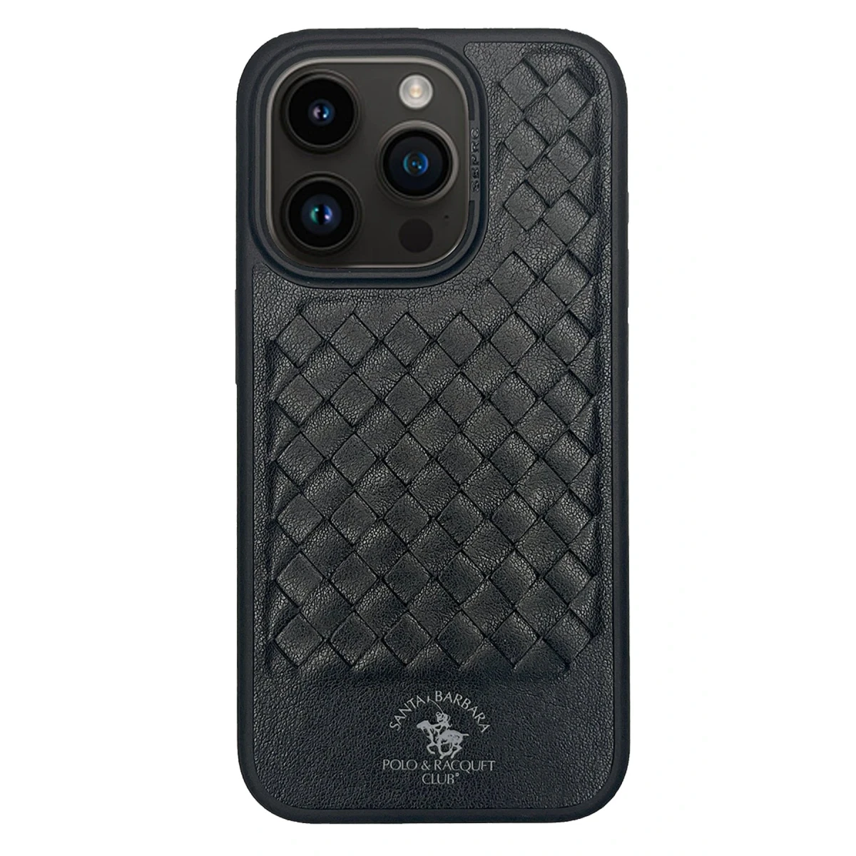 Santa Barbara Polo Racquet Club Apple iPhone 15 Pro Max Ravel Deri Kapak - Siyah