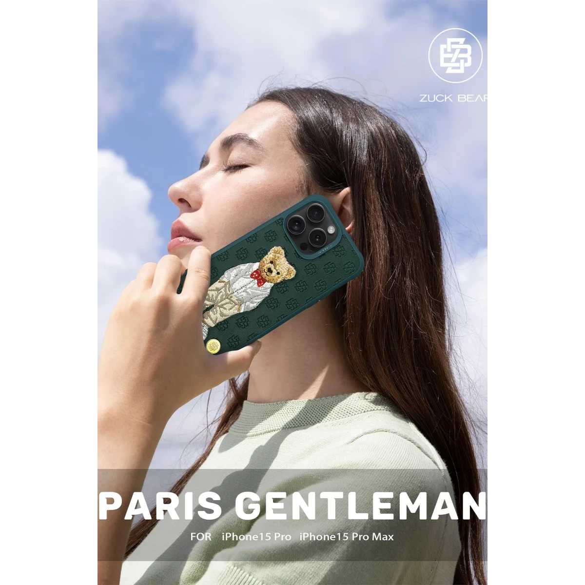 ZuckBear Apple iPhone 15 Pro Paris Gentleman Kapak - Suit