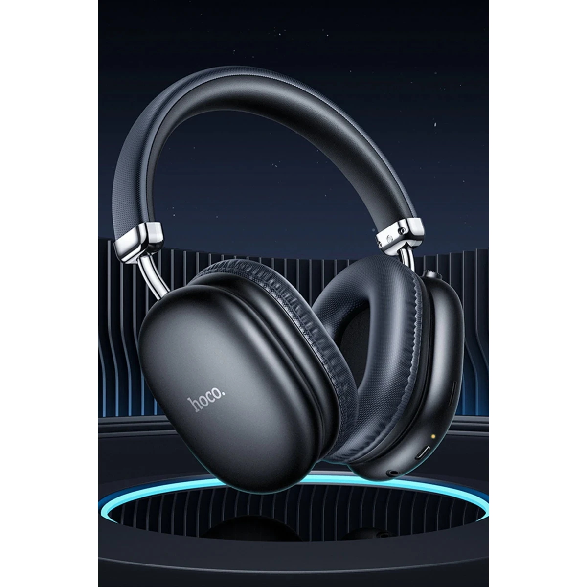 Hoco. W35 Max Joy Aux Destekli Bluetooth Kablosuz Kulaklık - Siyah