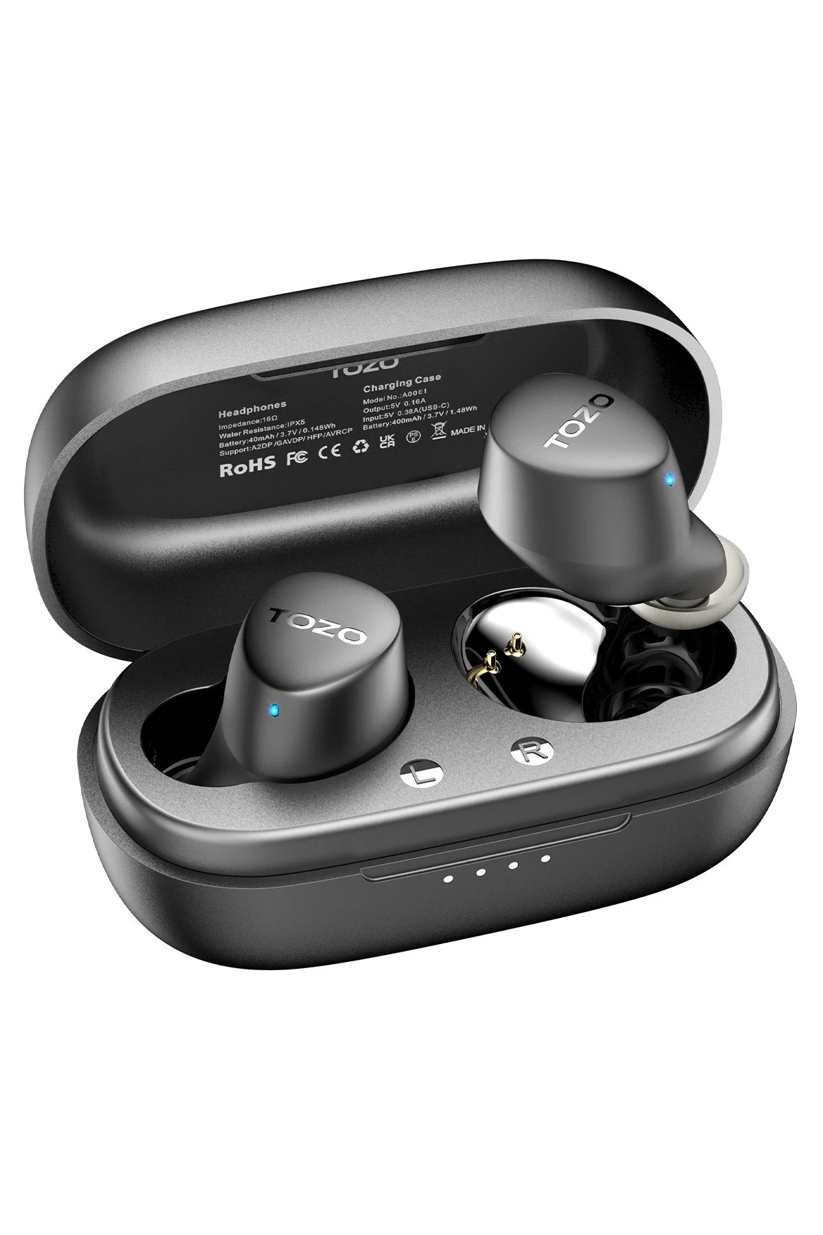 Tozo Agile Dots Ultra Hafif Bluetooth 5.3 Kablosuz TWS Airpods Kulaklık - Siyah