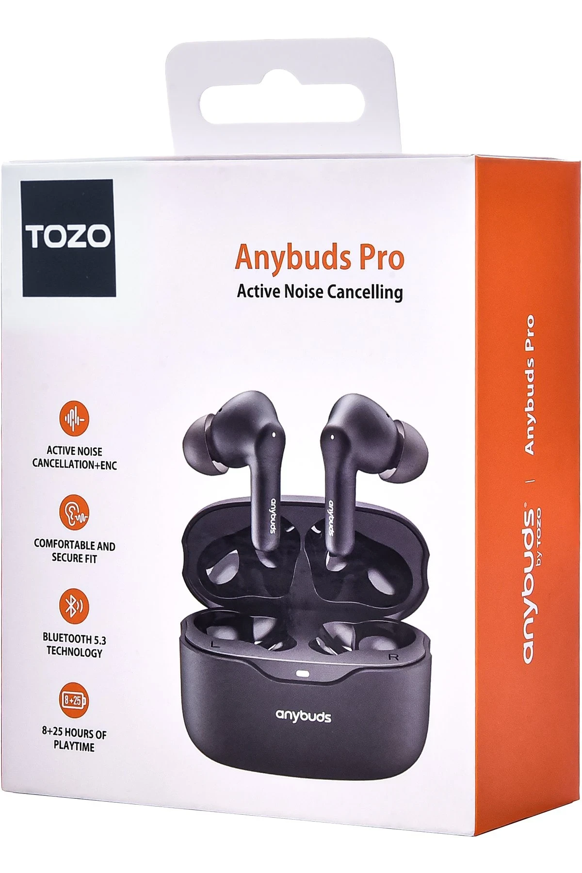 Tozo Anybuds Pro Aktif Gürültü Engelleyici Özellikli Bluetooth 5.3 Kablosuz TWS Airpods Kulaklık - Siyah — görsel 2