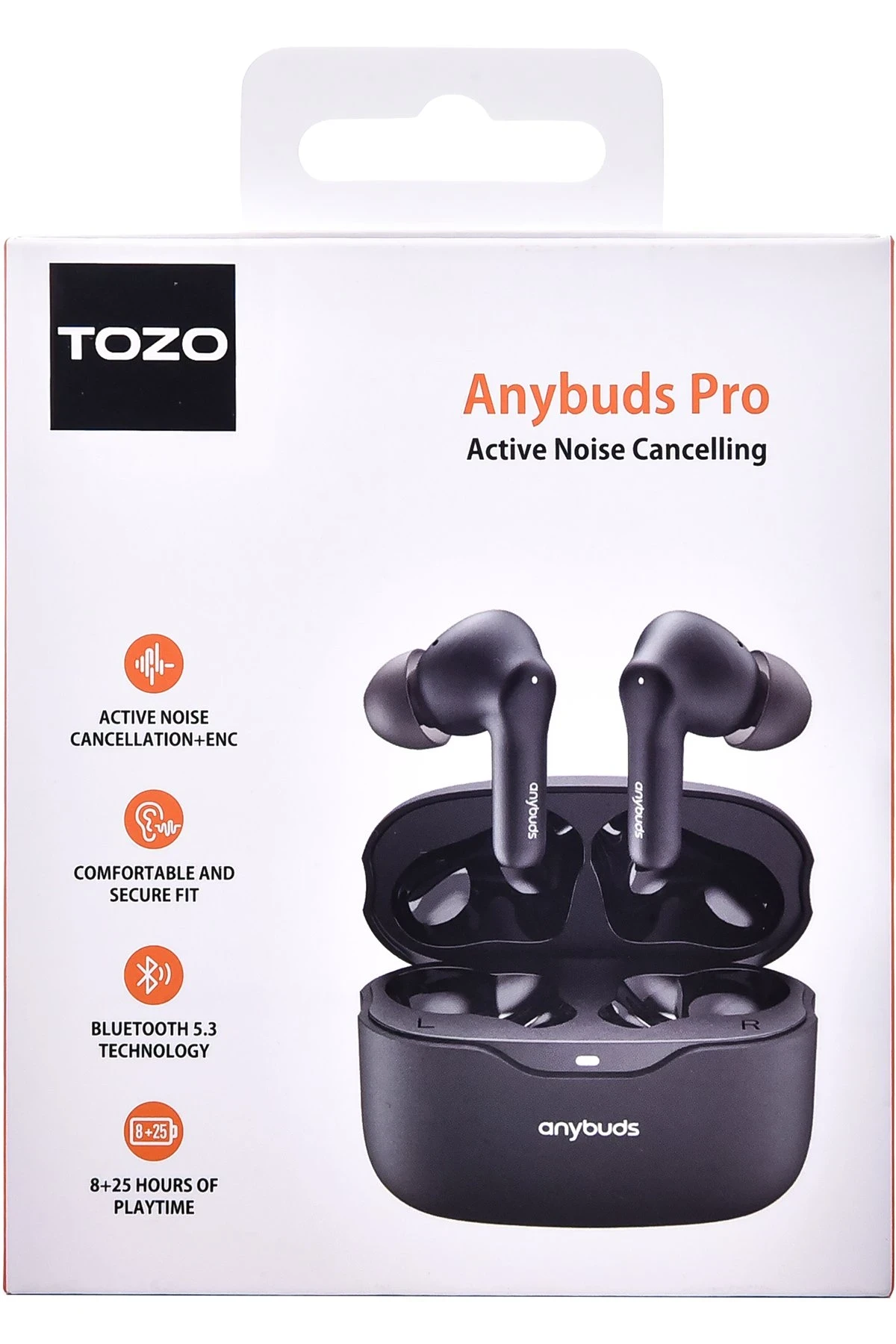 Tozo Anybuds Pro Aktif Gürültü Engelleyici Özellikli Bluetooth 5.3 Kablosuz TWS Airpods Kulaklık - Siyah — görsel 3