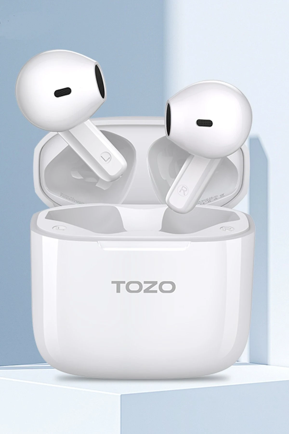 Tozo A3 Çağrı Gürültü Engelleyici Özellikli Ultra Hafif Bluetooth 5.3 Kablosuz TWS Airpods Kulaklık - Beyaz