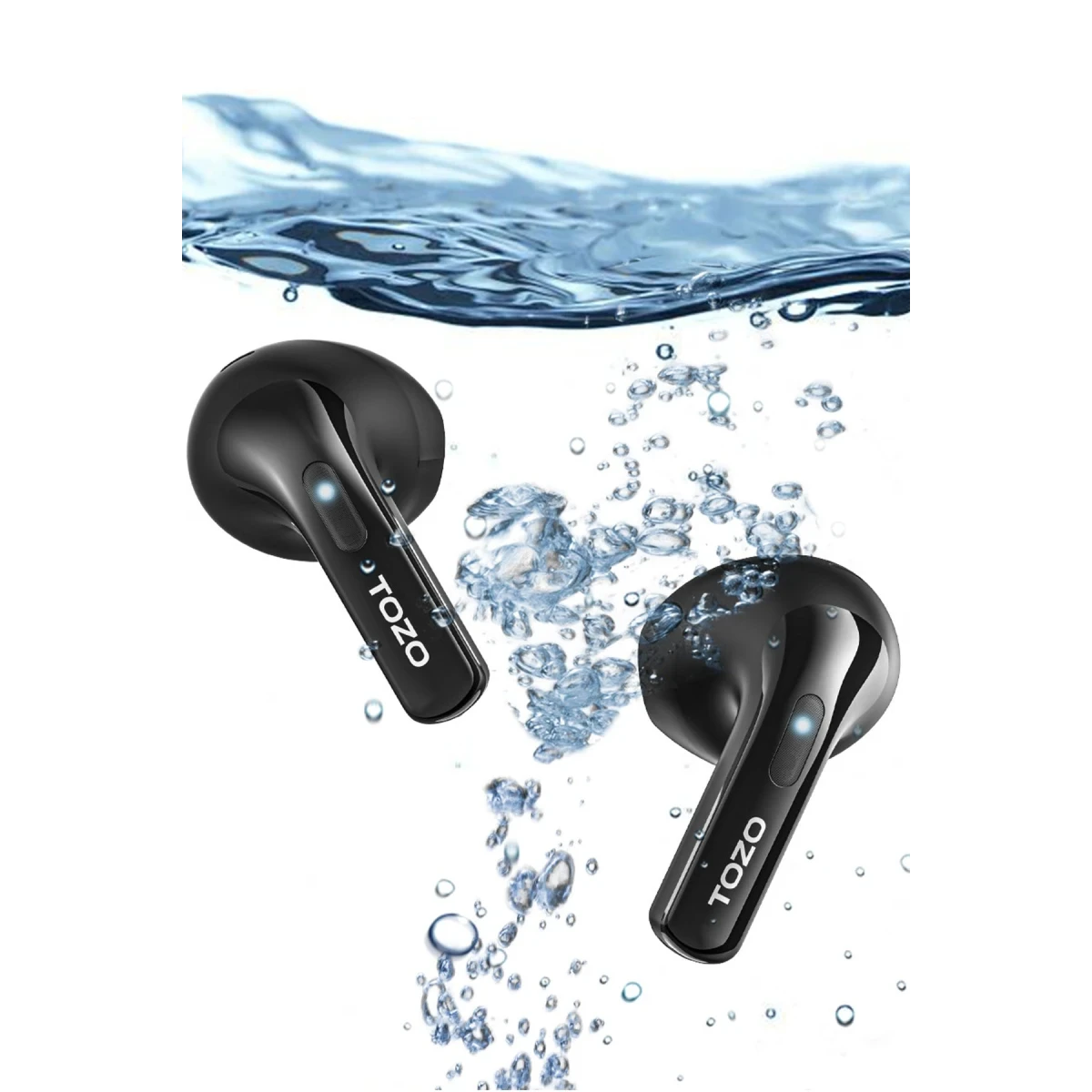Tozo T21 Tonal Fits Dijital Şarj Göstergeli IPX8 Su Geçirmez 14.2mm Dinamik Sürücü Kablosuz TWS Airpods Kulaklık - Siyah — görsel 6