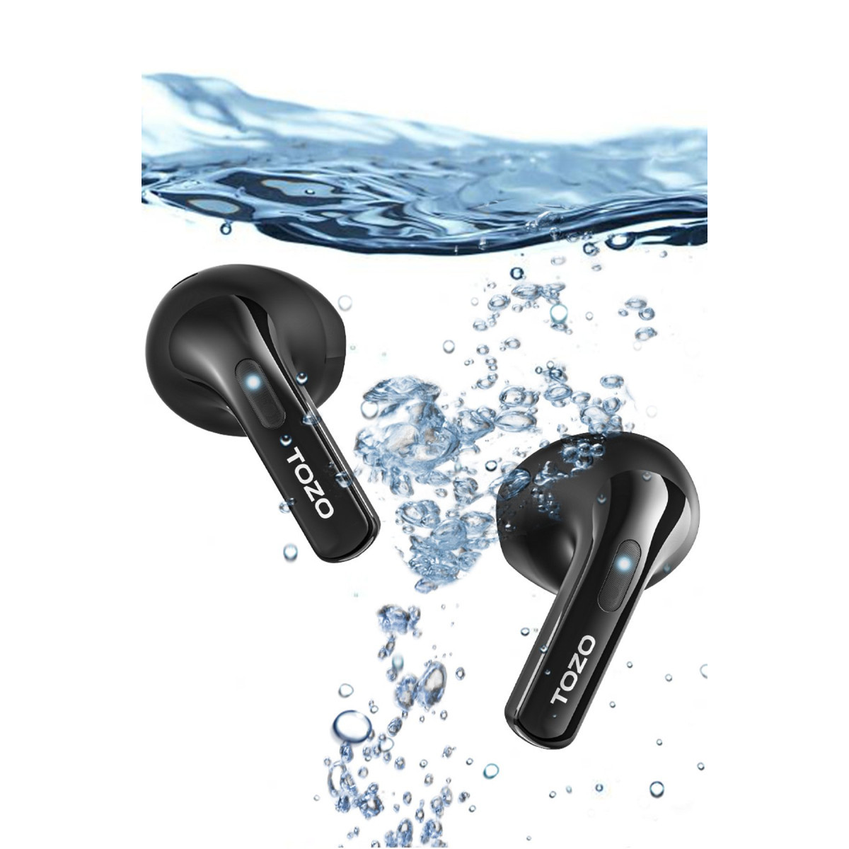 Tozo T21 Tonal Fits Dijital Şarj Göstergeli IPX8 Su Geçirmez 14.2mm Dinamik Sürücü Kablosuz TWS Airpods Kulaklık - Siyah — görsel 9