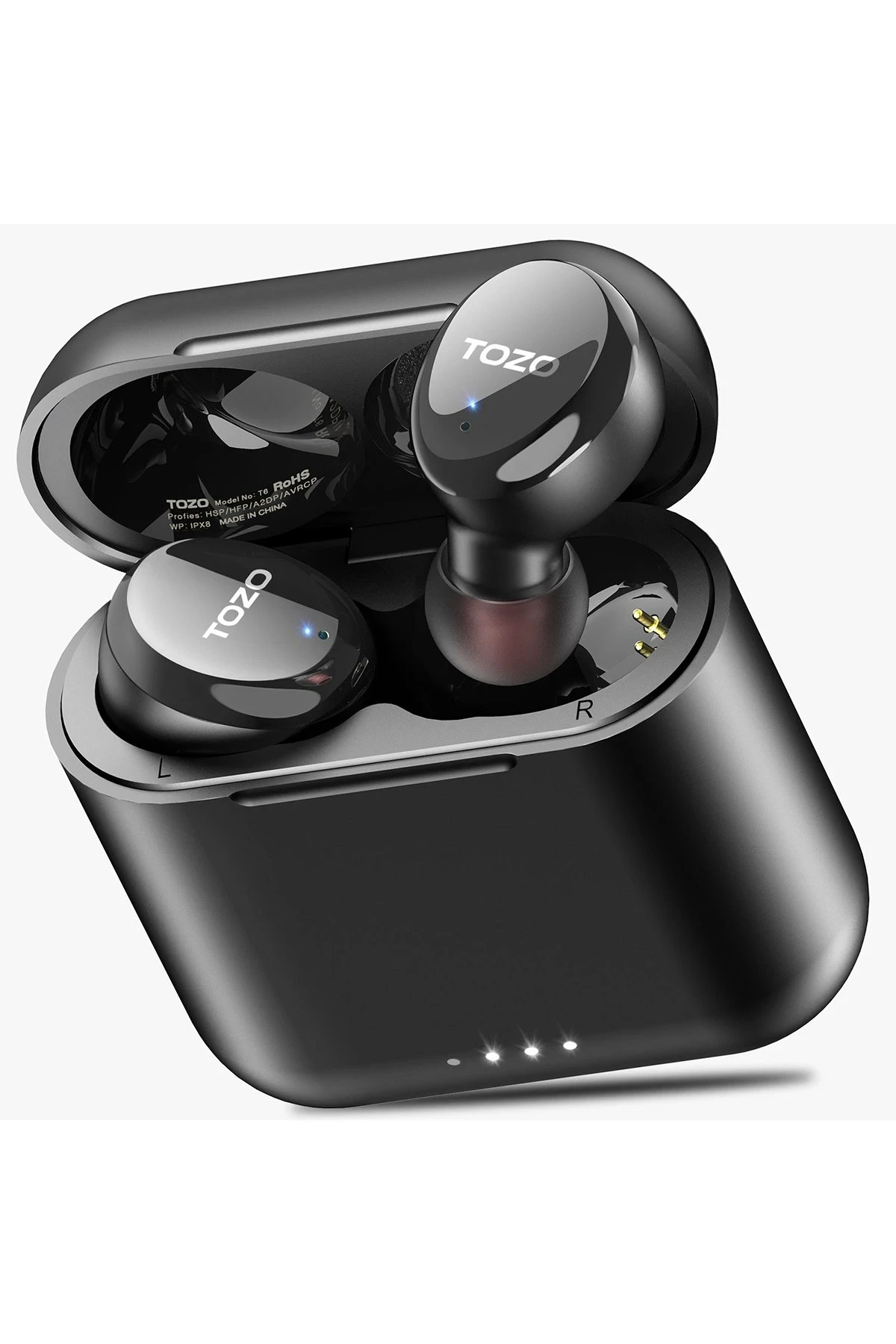 Tozo T6S Ultra Hafif IPX8 Su Geçirmez Bluetooth 5.3 Kablosuz Airpods Kulaklık - Siyah