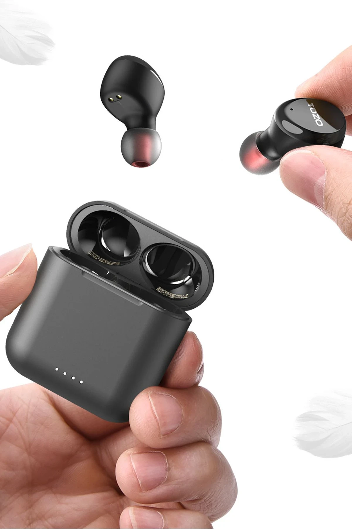 Tozo T6S Ultra Hafif IPX8 Su Geçirmez Bluetooth 5.3 Kablosuz Airpods Kulaklık - Siyah — görsel 2