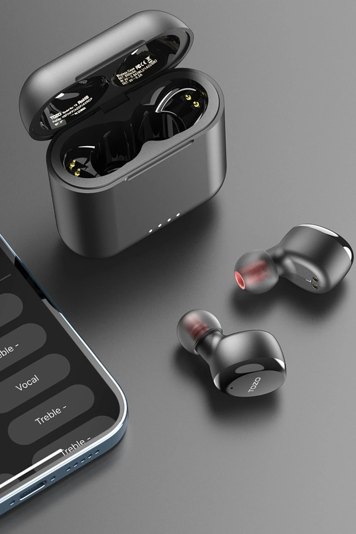 Tozo T6S Ultra Hafif IPX8 Su Geçirmez Bluetooth 5.3 Kablosuz Airpods Kulaklık - Siyah — görsel 4