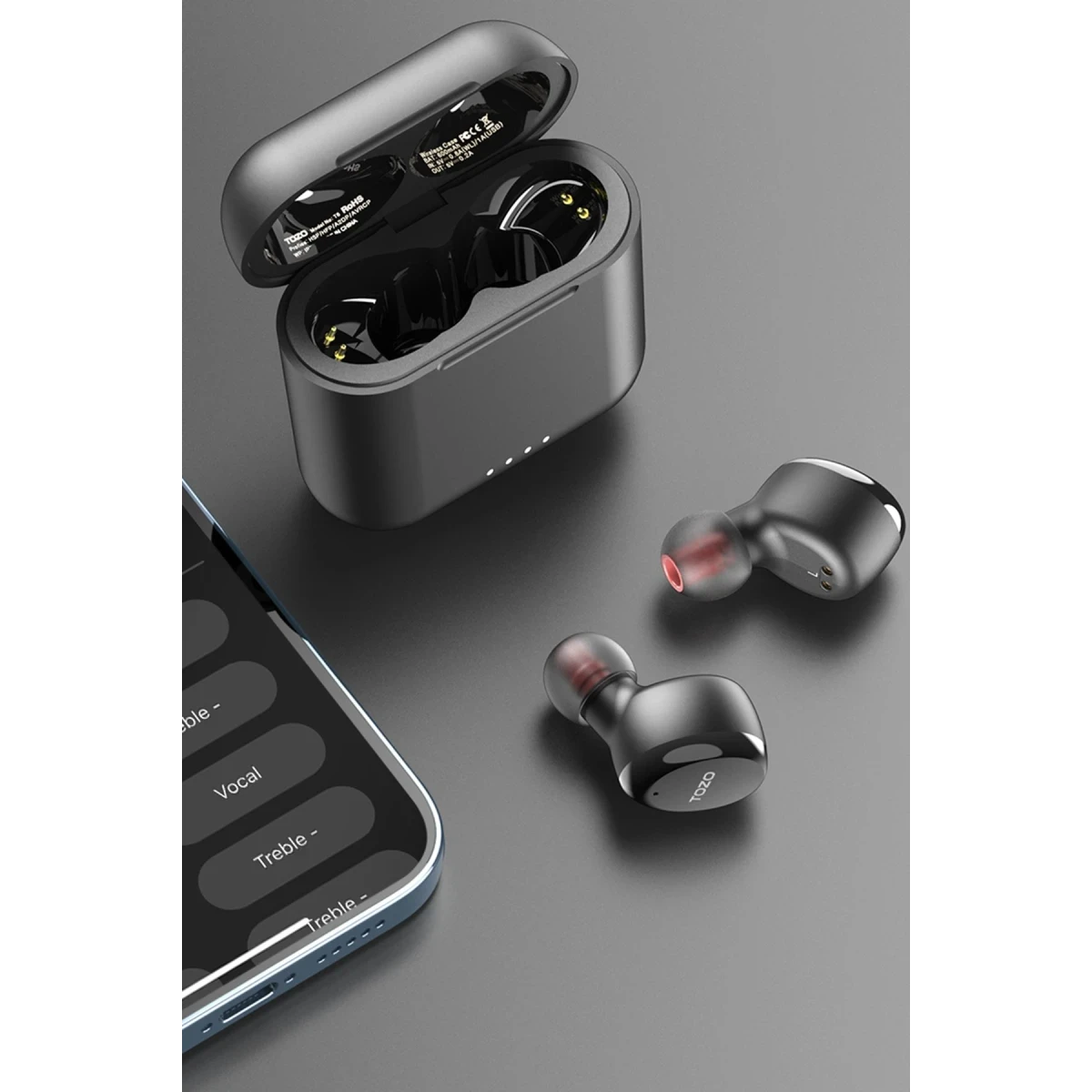 Tozo T6S Ultra Hafif IPX8 Su Geçirmez Bluetooth 5.3 Kablosuz Airpods Kulaklık - Siyah — görsel 8