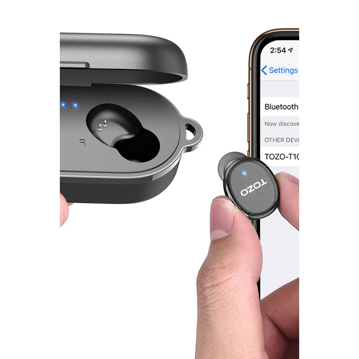 Tozo T10S Çağrı Gürültü Engelleyici Özellikli Ultra Hafif IPX8 Su Geçirmez Bluetooth 5.2 Kablosuz Airpods Kulaklık - Siyah — görsel 7
