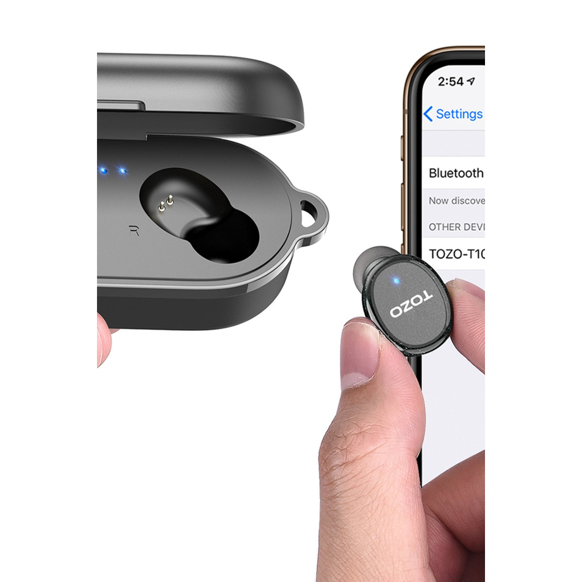 Tozo T10S Çağrı Gürültü Engelleyici Özellikli Ultra Hafif IPX8 Su Geçirmez Bluetooth 5.2 Kablosuz Airpods Kulaklık - Siyah — görsel 11