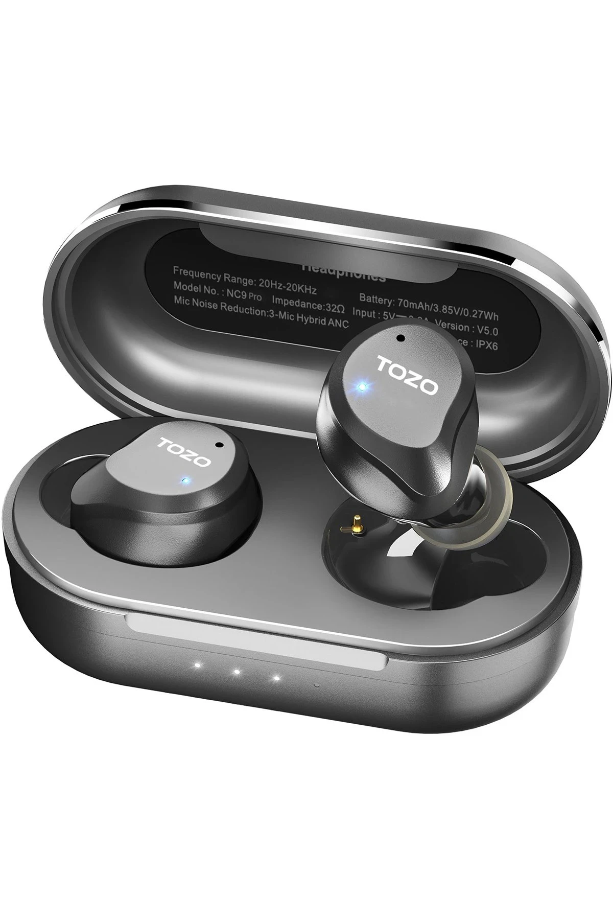 Tozo NC9 Pro Aktif Gürültü Engelleyici Özellikli Bluetooth 5.3 Kablosuz TWS Airpods Kulaklık - Siyah