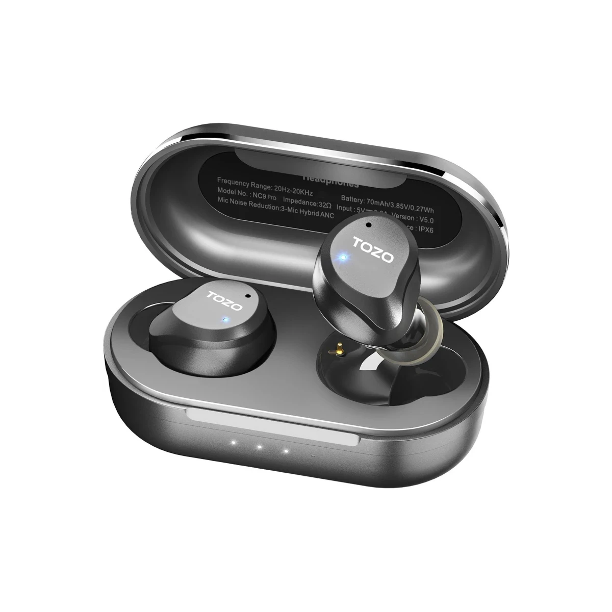 Tozo NC9 Pro Aktif Gürültü Engelleyici Özellikli Bluetooth 5.3 Kablosuz TWS Airpods Kulaklık - Siyah — görsel 5