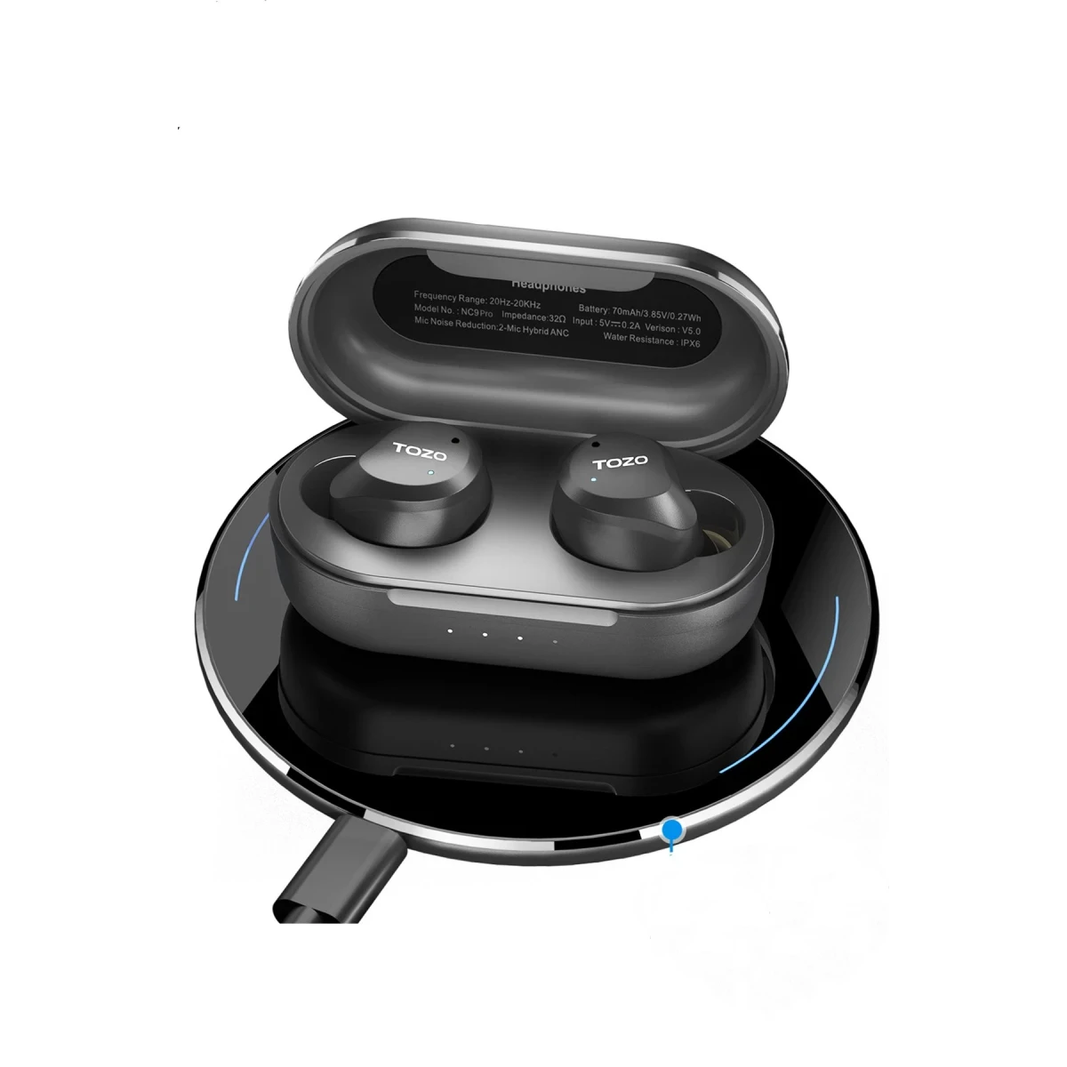 Tozo NC9 Pro Aktif Gürültü Engelleyici Özellikli Bluetooth 5.3 Kablosuz TWS Airpods Kulaklık - Siyah — görsel 6