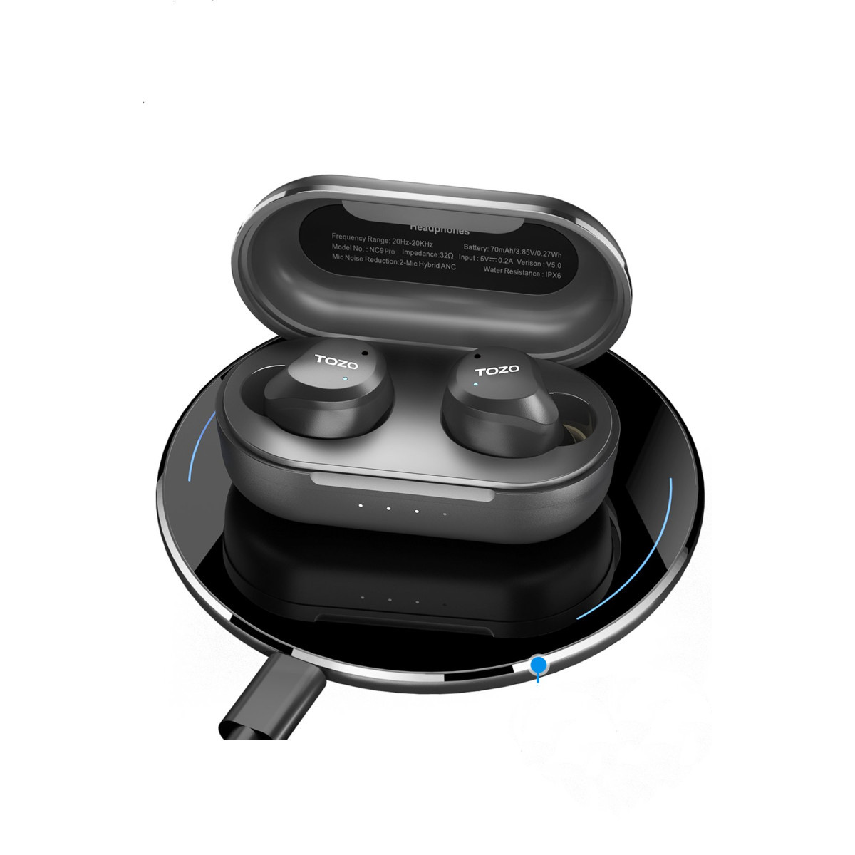 Tozo NC9 Pro Aktif Gürültü Engelleyici Özellikli Bluetooth 5.3 Kablosuz TWS Airpods Kulaklık - Siyah — görsel 10