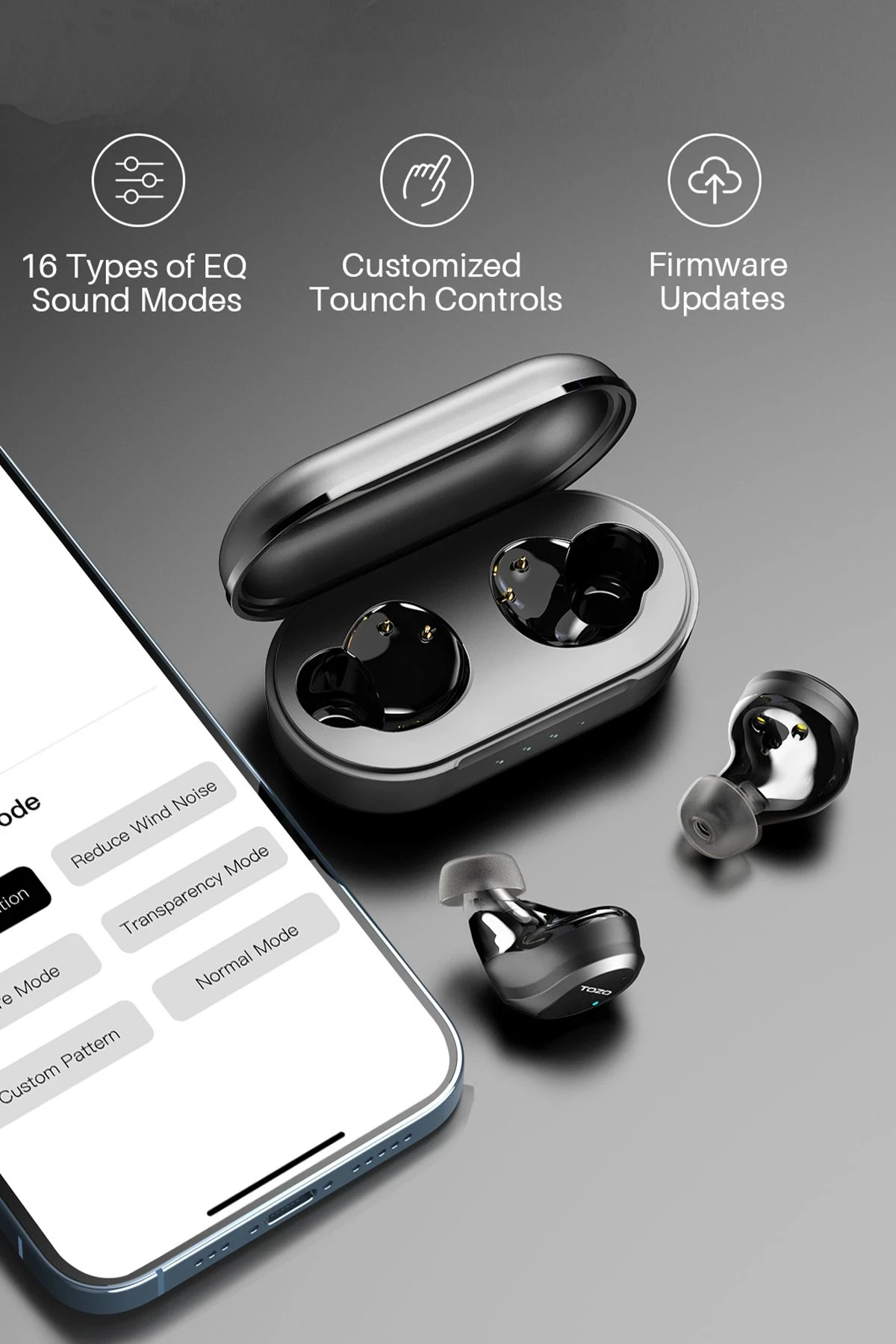 Tozo NC9 Pro Aktif Gürültü Engelleyici Özellikli Bluetooth 5.3 Kablosuz TWS Airpods Kulaklık - Siyah — görsel 3