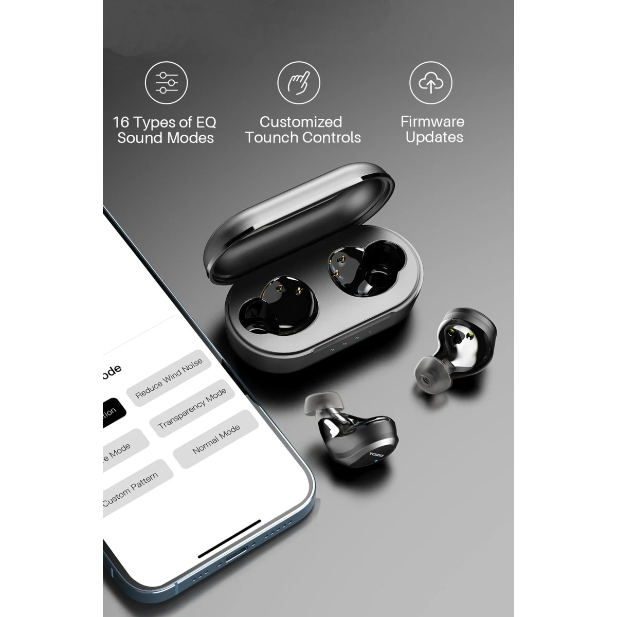 Tozo NC9 Pro Aktif Gürültü Engelleyici Özellikli Bluetooth 5.3 Kablosuz TWS Airpods Kulaklık - Siyah — görsel 7