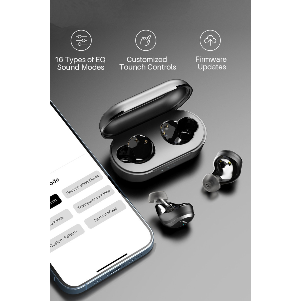Tozo NC9 Pro Aktif Gürültü Engelleyici Özellikli Bluetooth 5.3 Kablosuz TWS Airpods Kulaklık - Siyah — görsel 11
