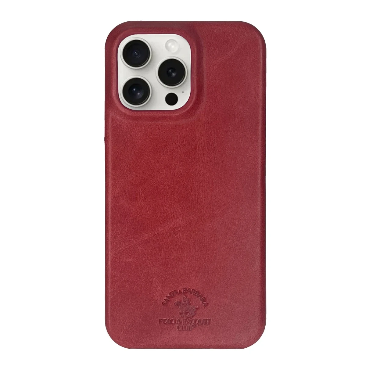 Santa Barbara Polo Racquet Club Apple iPhone 15 Pro Max Elton Genuine Magsafe Deri Kapak - Kırmızı