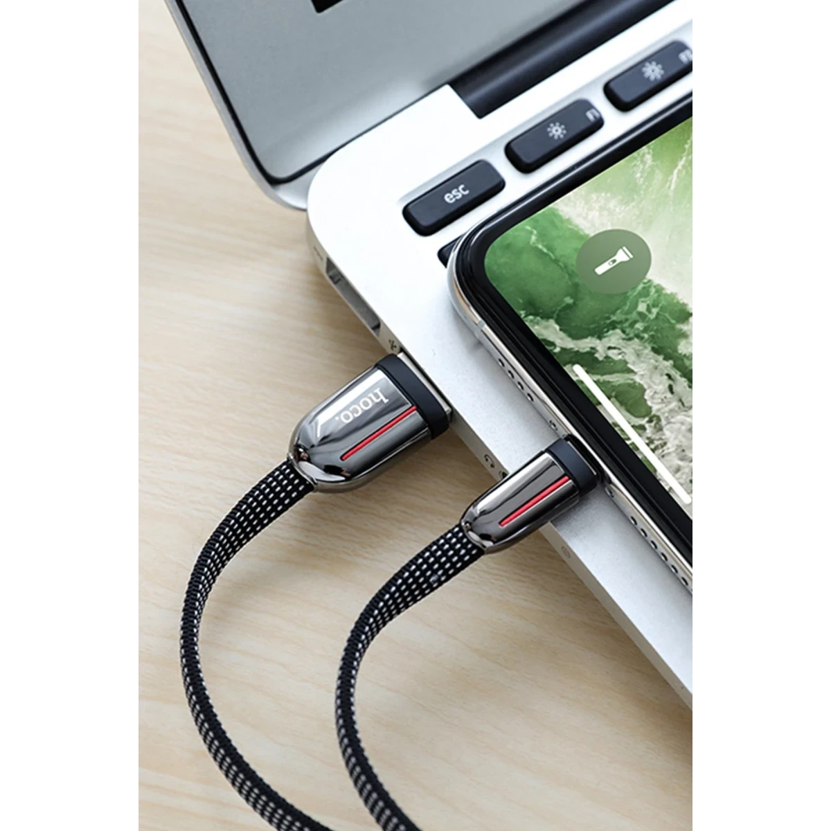 Hoco. U74 USB to Lightning Şarj Data Kablosu - Siyah